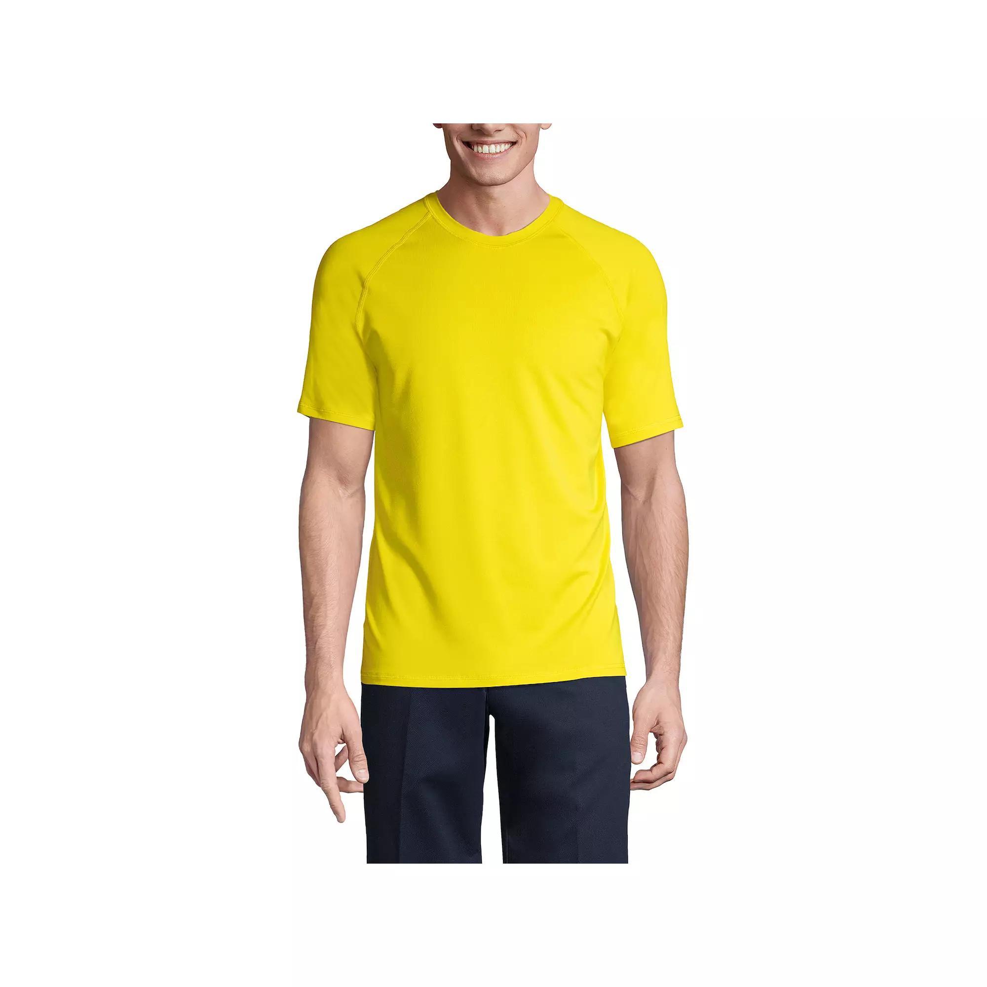 Men's Lands' End School Uniform Short Sleeve Active Tee, Size: Large, Gray Grey Product Image