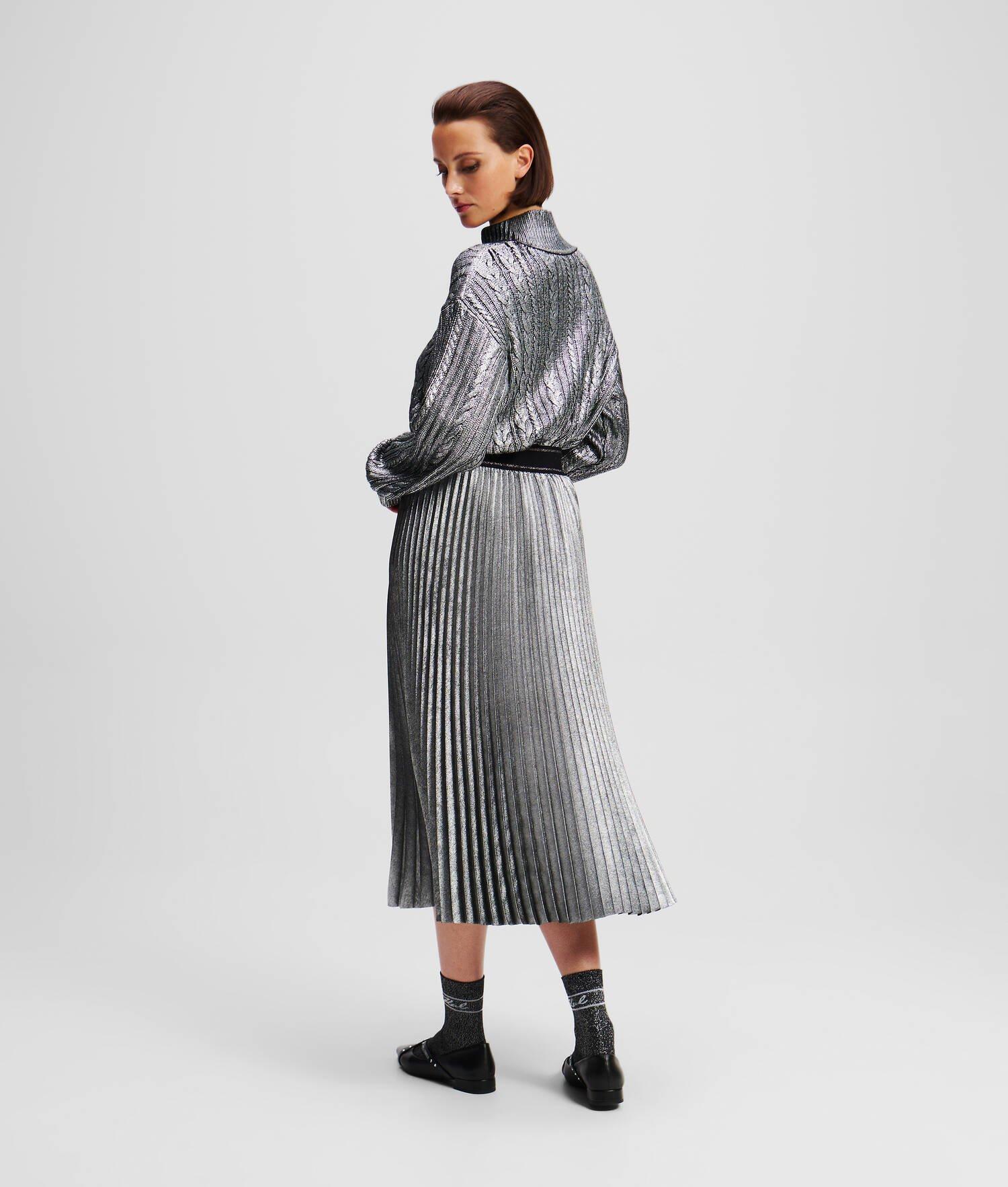 METALLIC PLEATED SKIRT Product Image