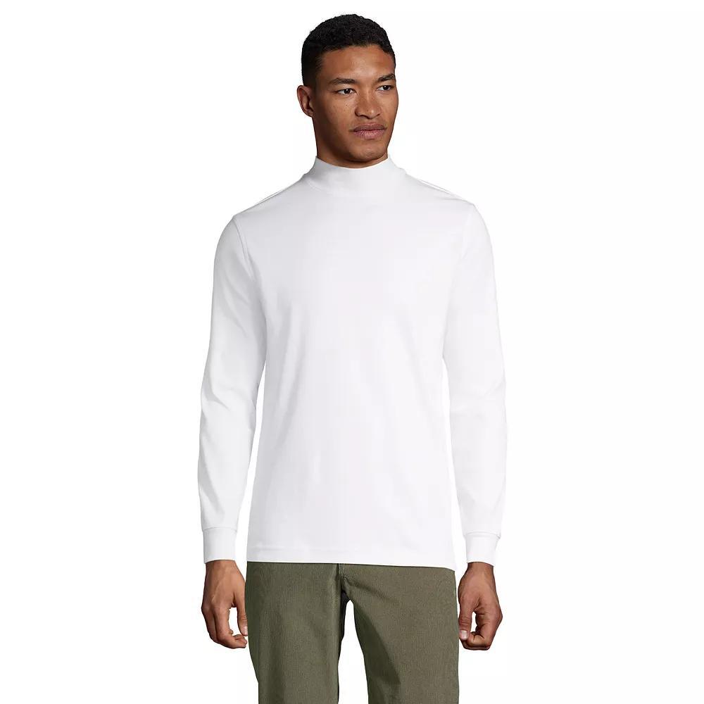 Lands' End Men's Super Soft Supima Mock Turtleneck, Size: Small, Black Product Image
