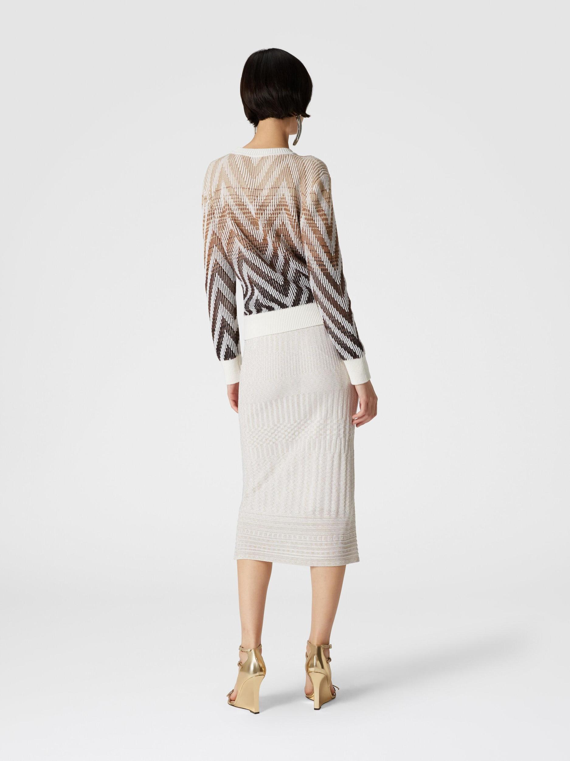 Chevron ribbed wool and cotton pullover Product Image