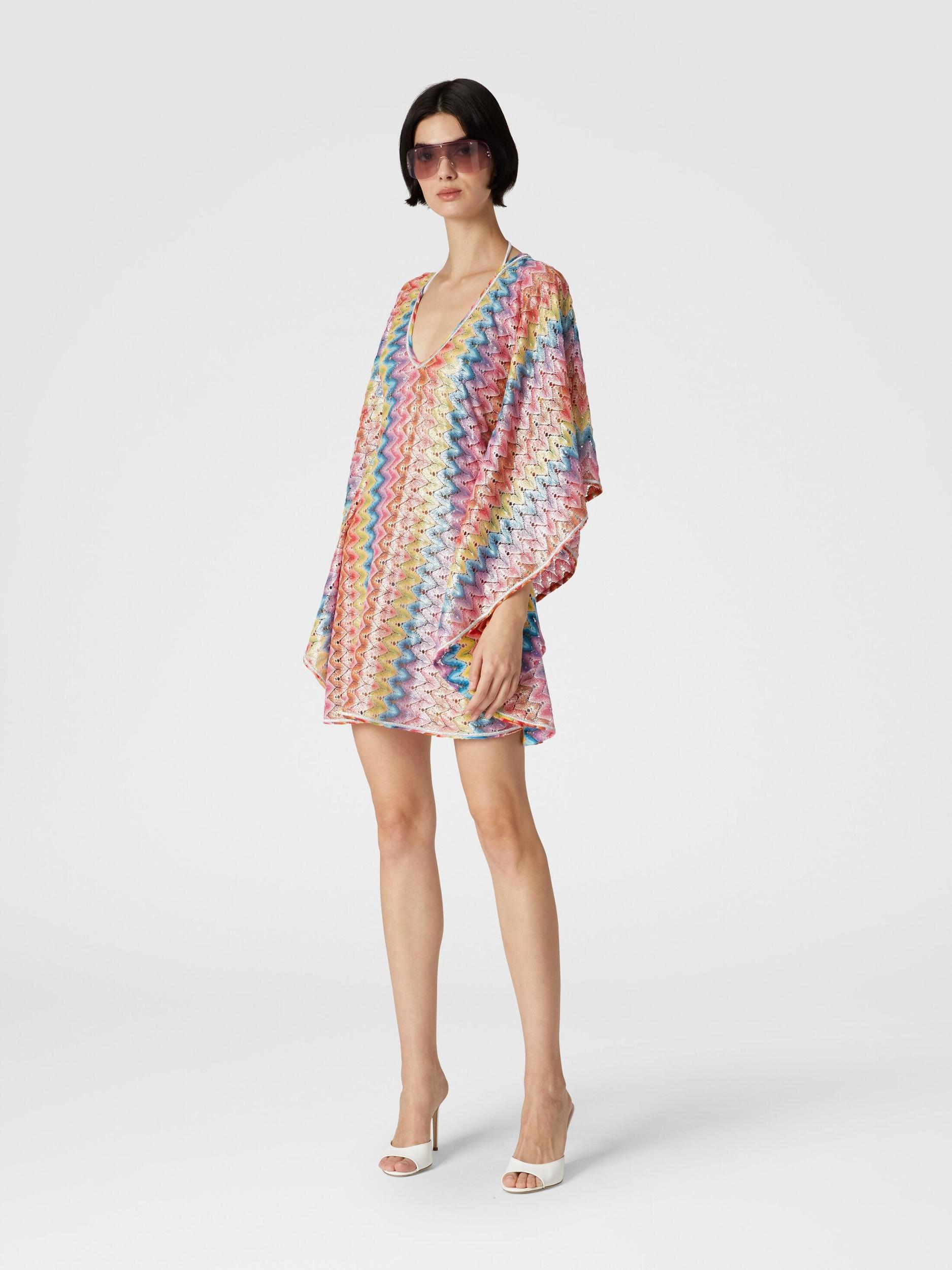 Kaftan short cover-up in coated lace Product Image