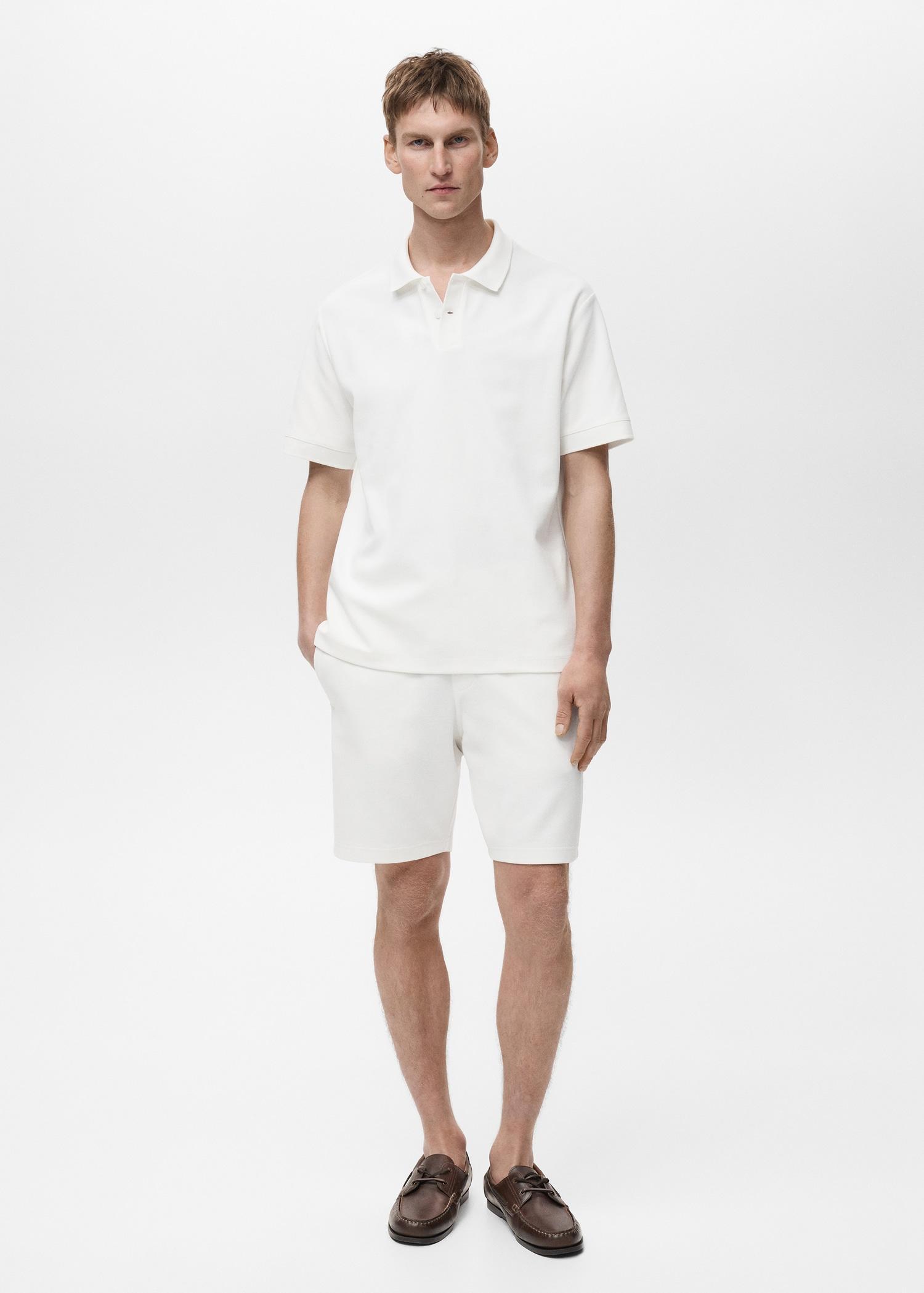 Structured knitted shorts - Men | MANGO USA Product Image