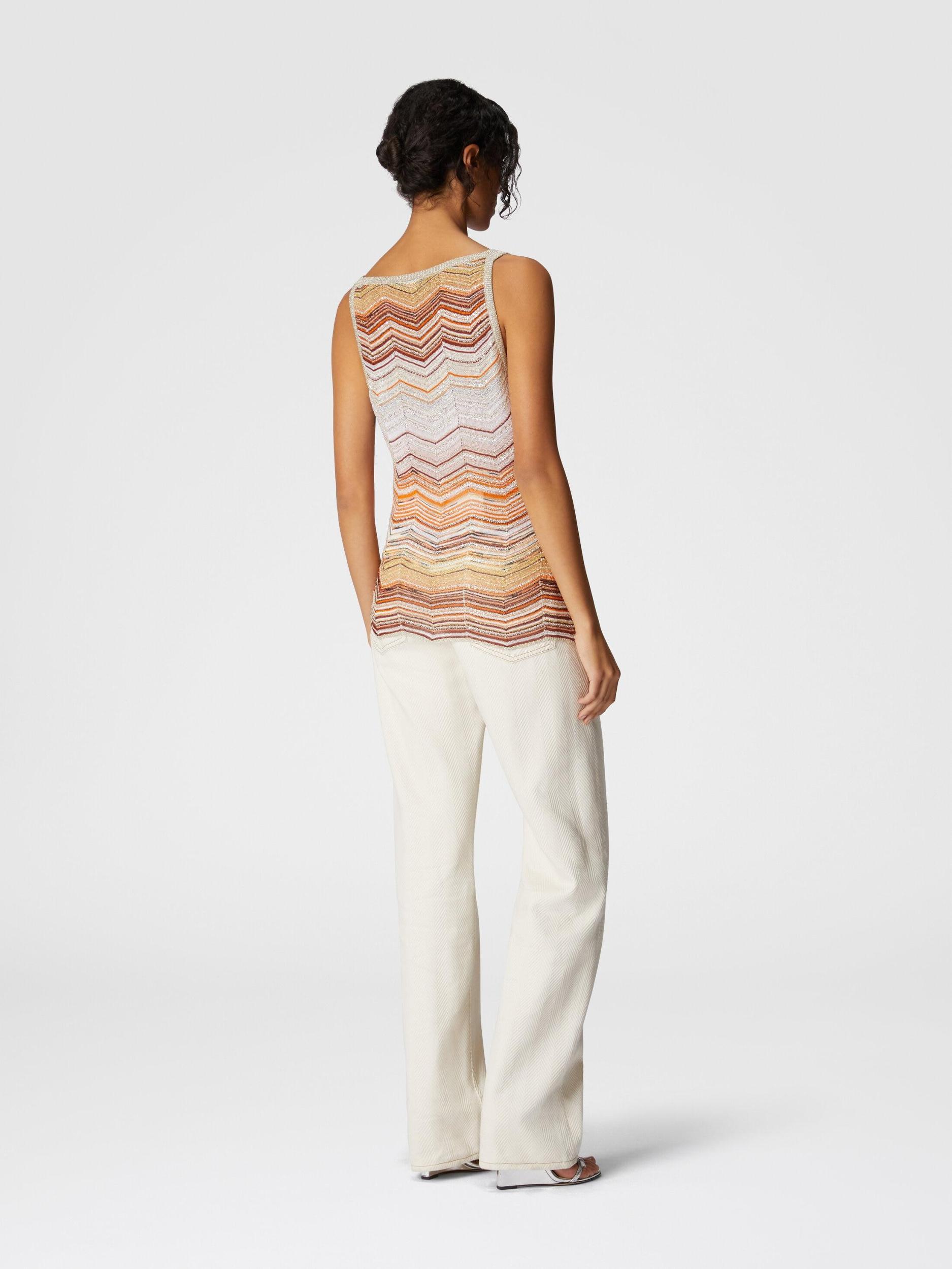 Chevron lamé tank top with sequins Product Image