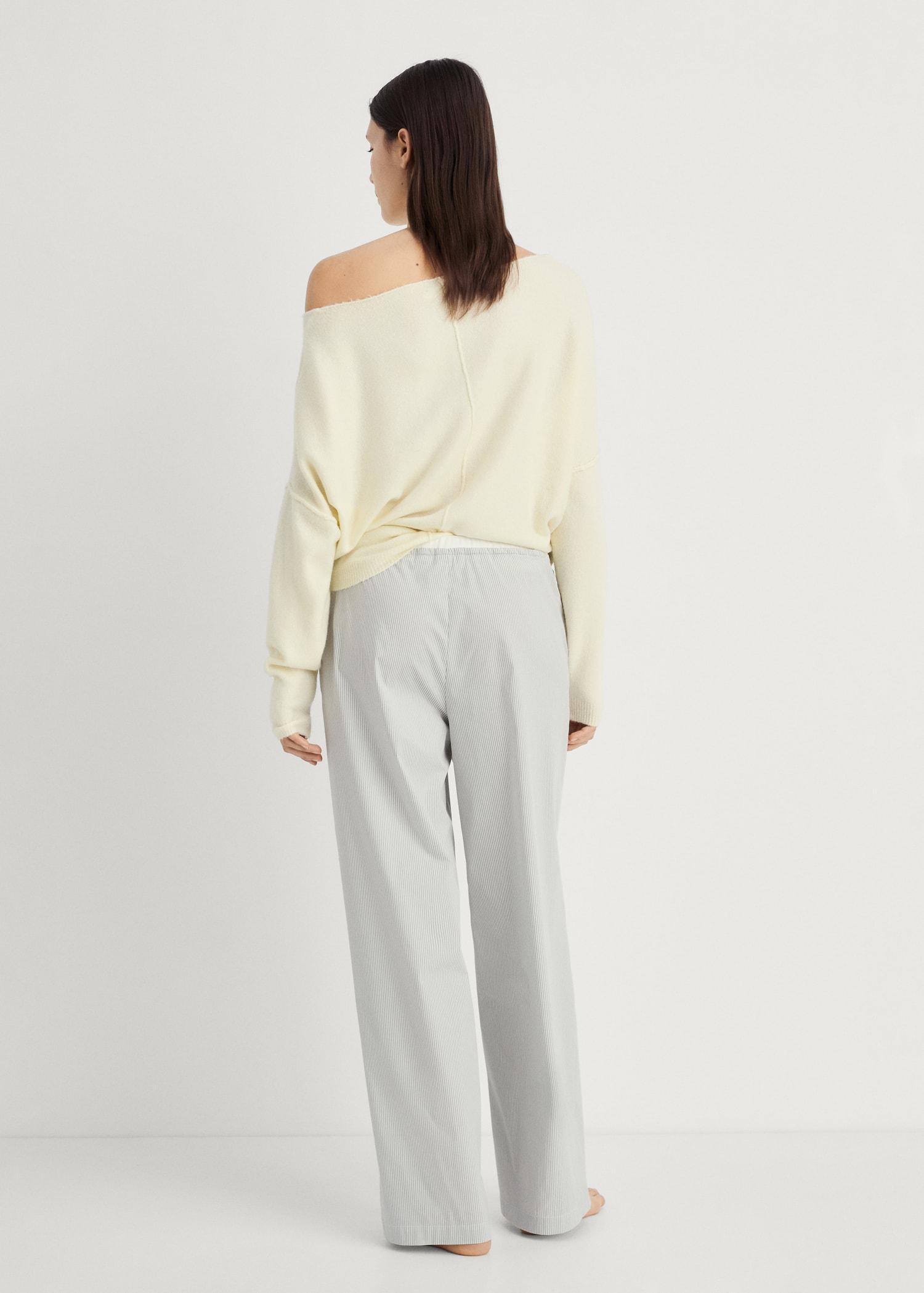 Striped pajama pants with elastic detail - Women | MANGO USA Product Image