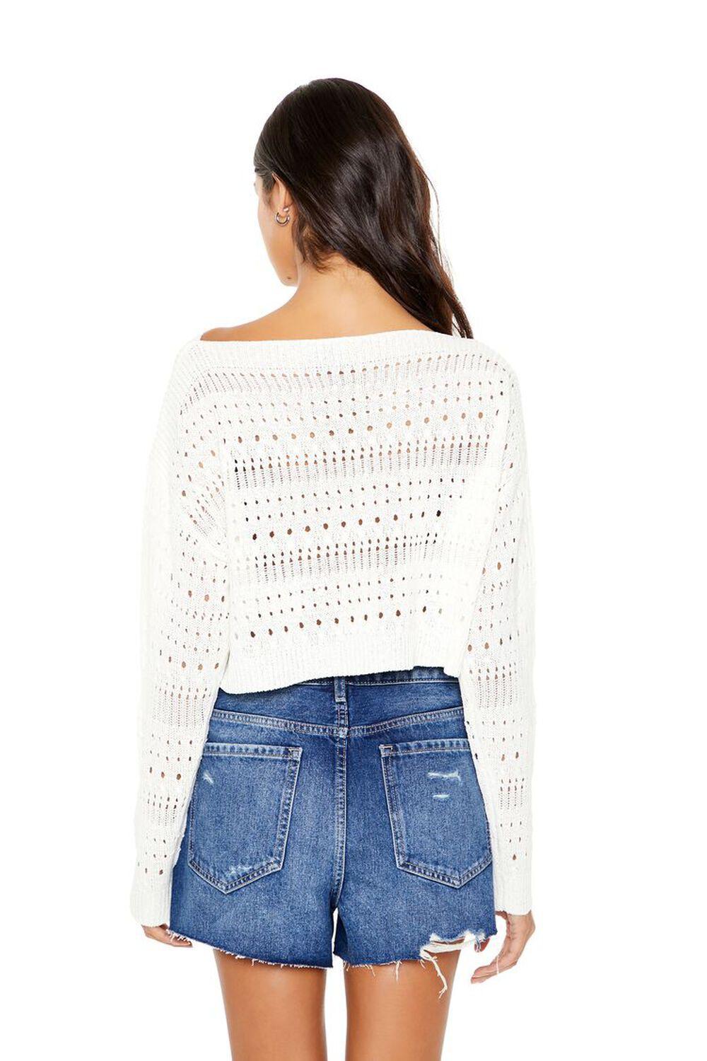 Cropped Pointelle Knit Sweater | Forever 21 Product Image