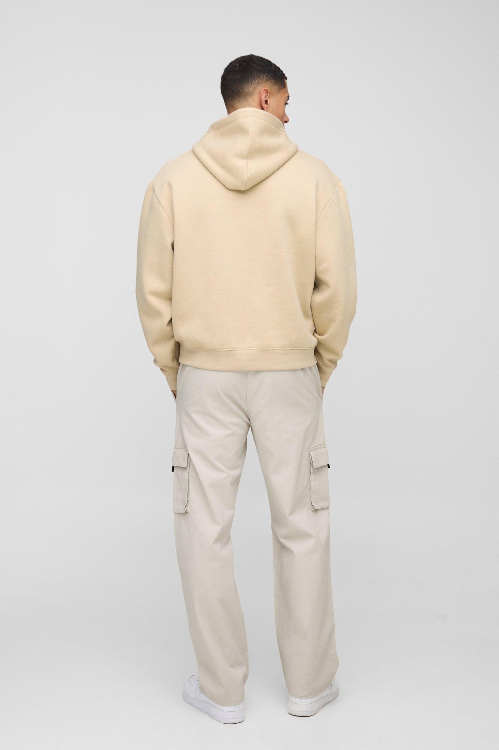 Oversized Boxy Embroidered Homme Hoodie | boohooMAN USA Product Image