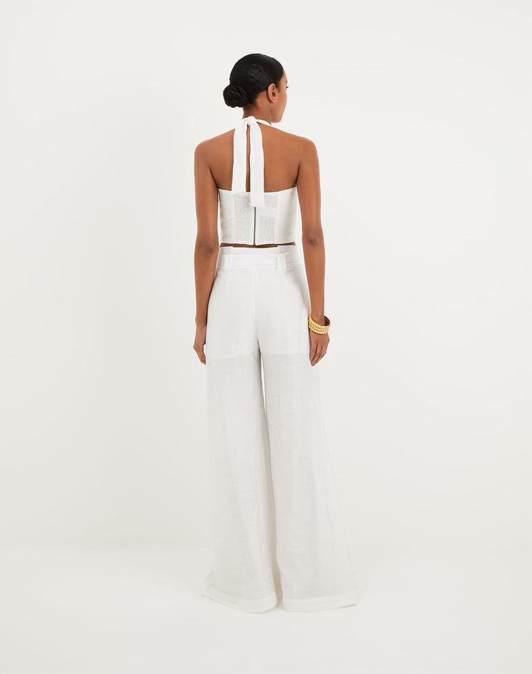 Lys Halter Top - Off White Product Image