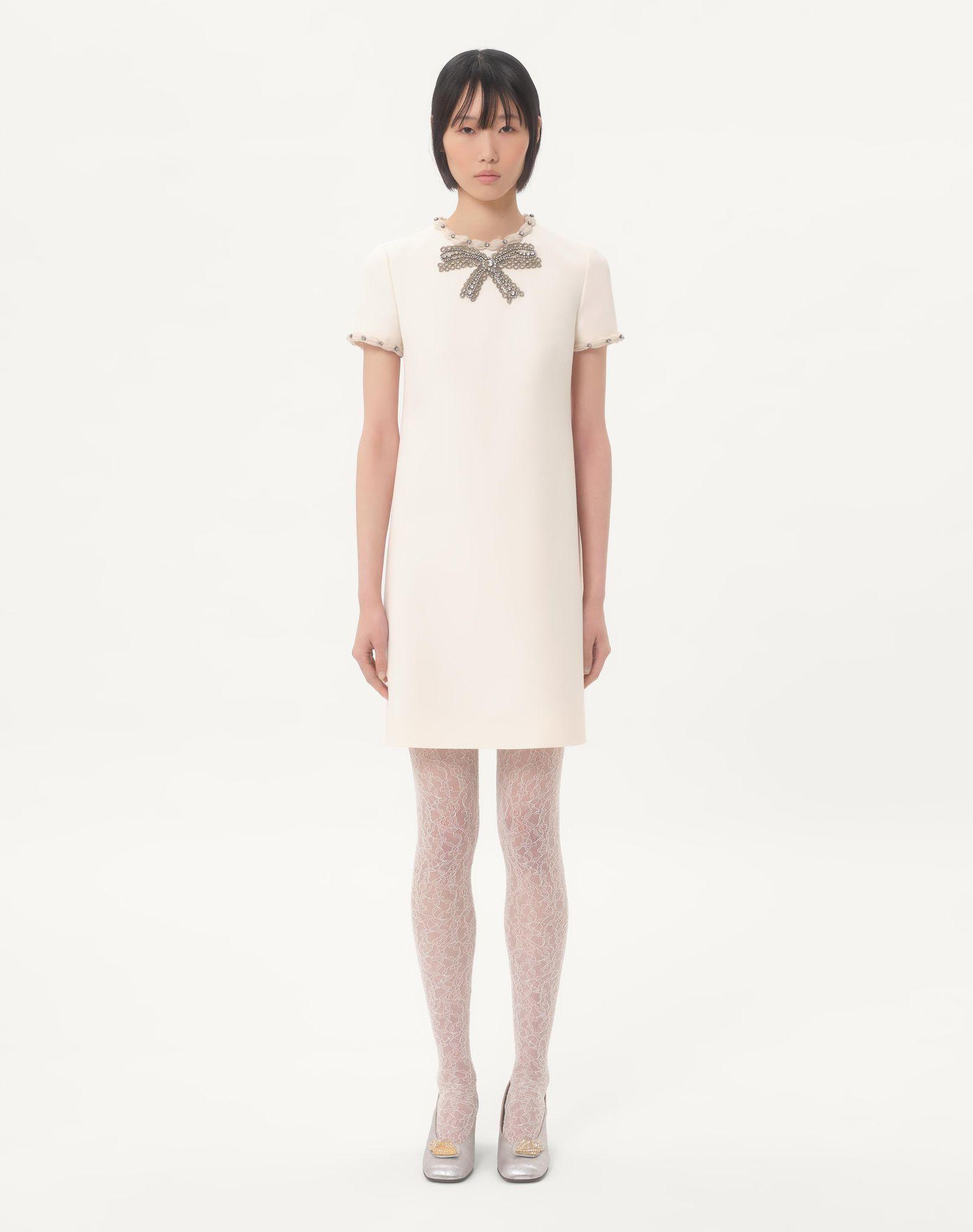 Embroidered Crepe Couture Short Dress Product Image