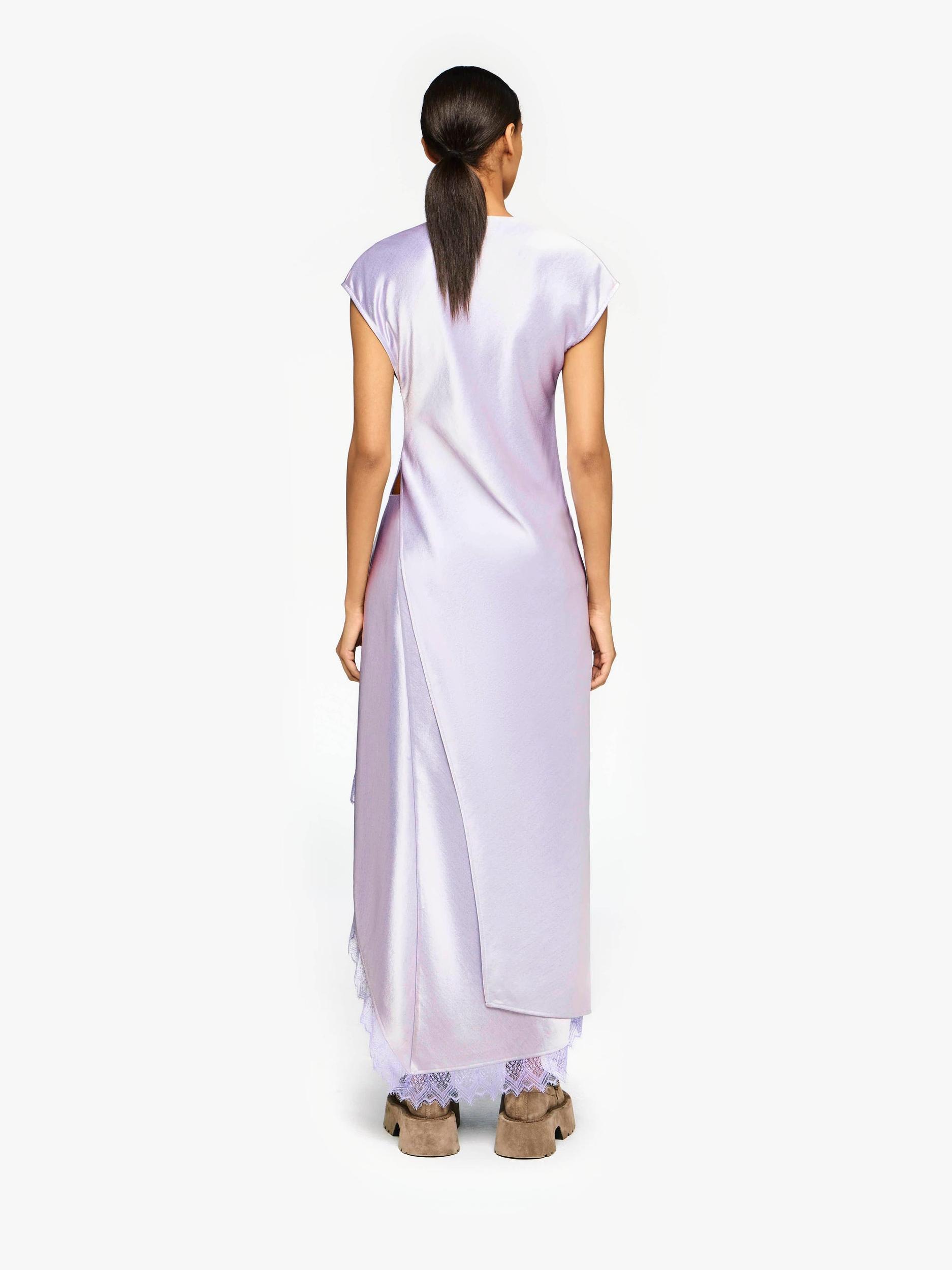 ASYMMETRIC LACE TRIM LAYERED DRESS Product Image