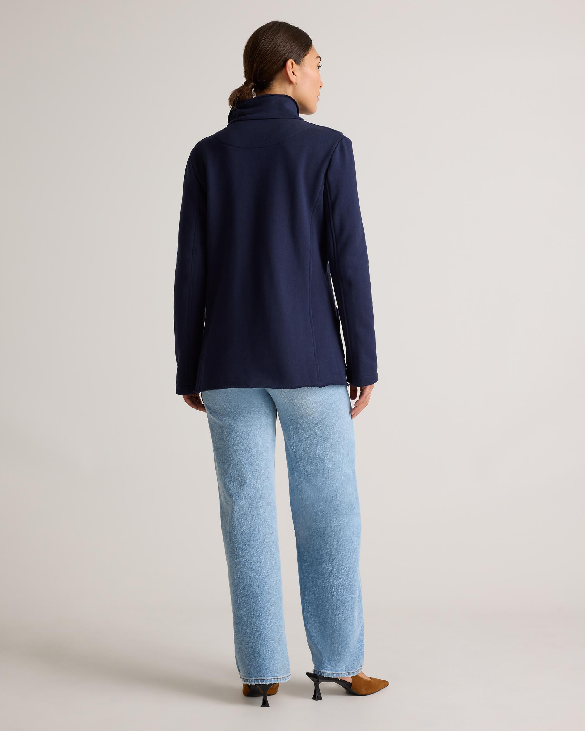 Quince | Women's French Terry Fleece Peacoat Size XL, Organic Cotton Product Image