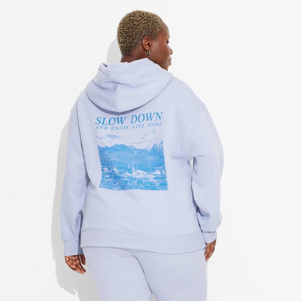 Women's Perfect Hoodie Sweatshirt - Wild Fable™ Light Blue 3X Product Image