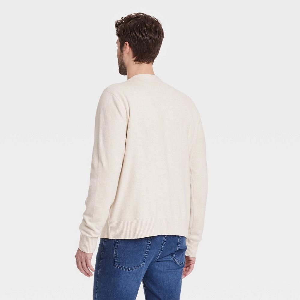 Mens V-Neck Cardigan Sweater - Goodfellow & Co Cream XL Product Image