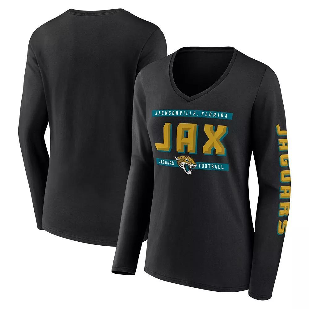 Women's Fanatics Navy Houston Texans Hometown Sweep Long Sleeve V-Neck T-Shirt, Size: Small, Blue Product Image