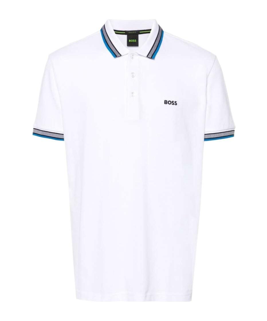 HUGO BOSS Paddy Mens Cotton-pique Polo Shirt With Contrast Logo In Natural 106 Product Image