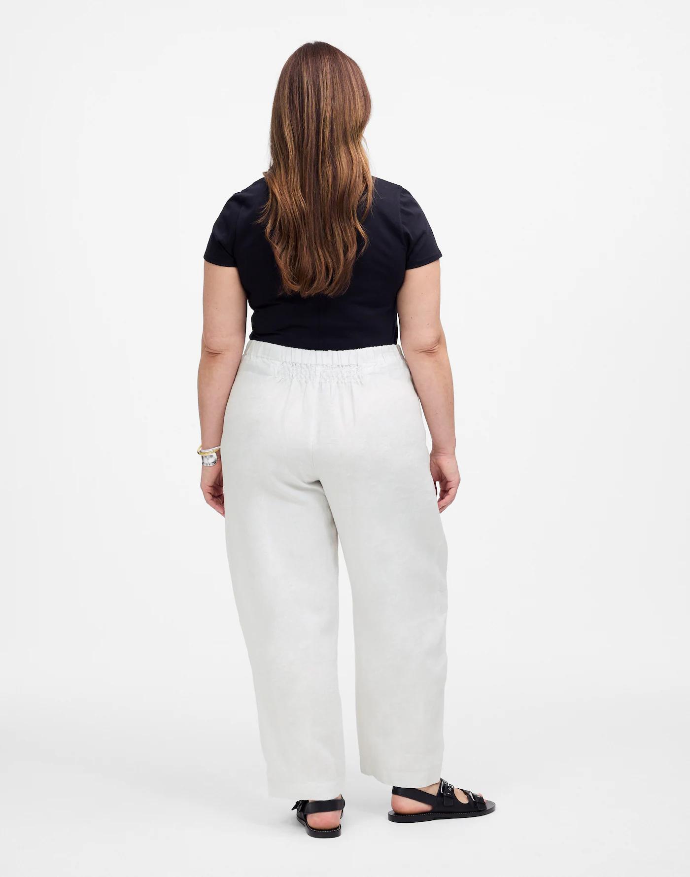 Pull-On Barrel Pants in 100% Linen Product Image
