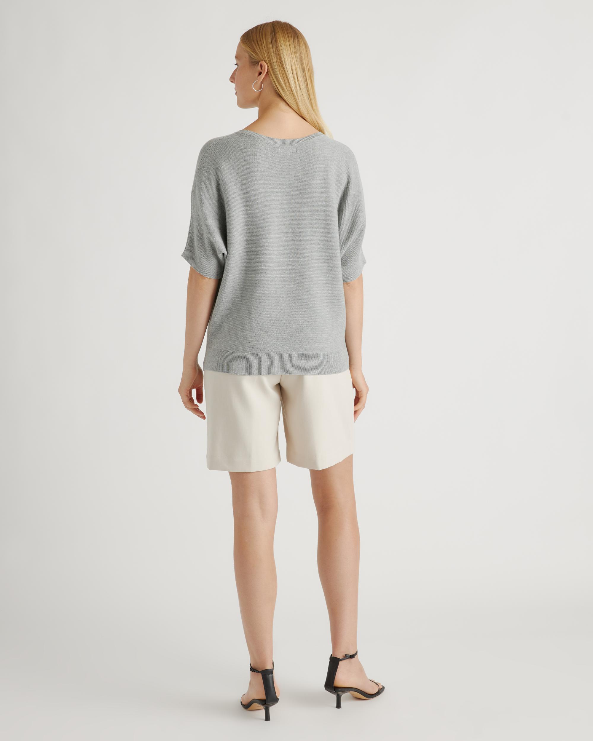 Quince | Women's Lightweight Cotton Cashmere Link-Stitch Dolman Sweater Size XS Product Image