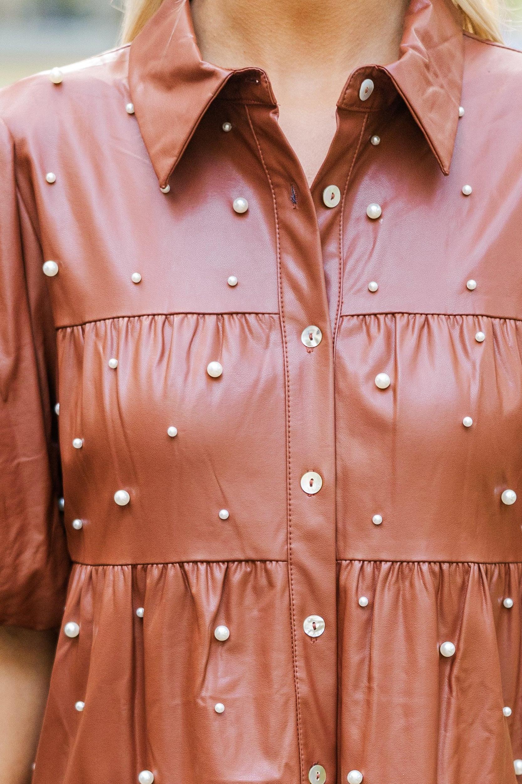 You're The Reason Camel Brown Embellished Dress Female Product Image