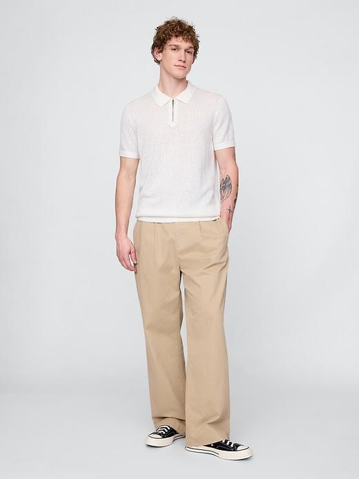 Crochet Polo Shirt Product Image