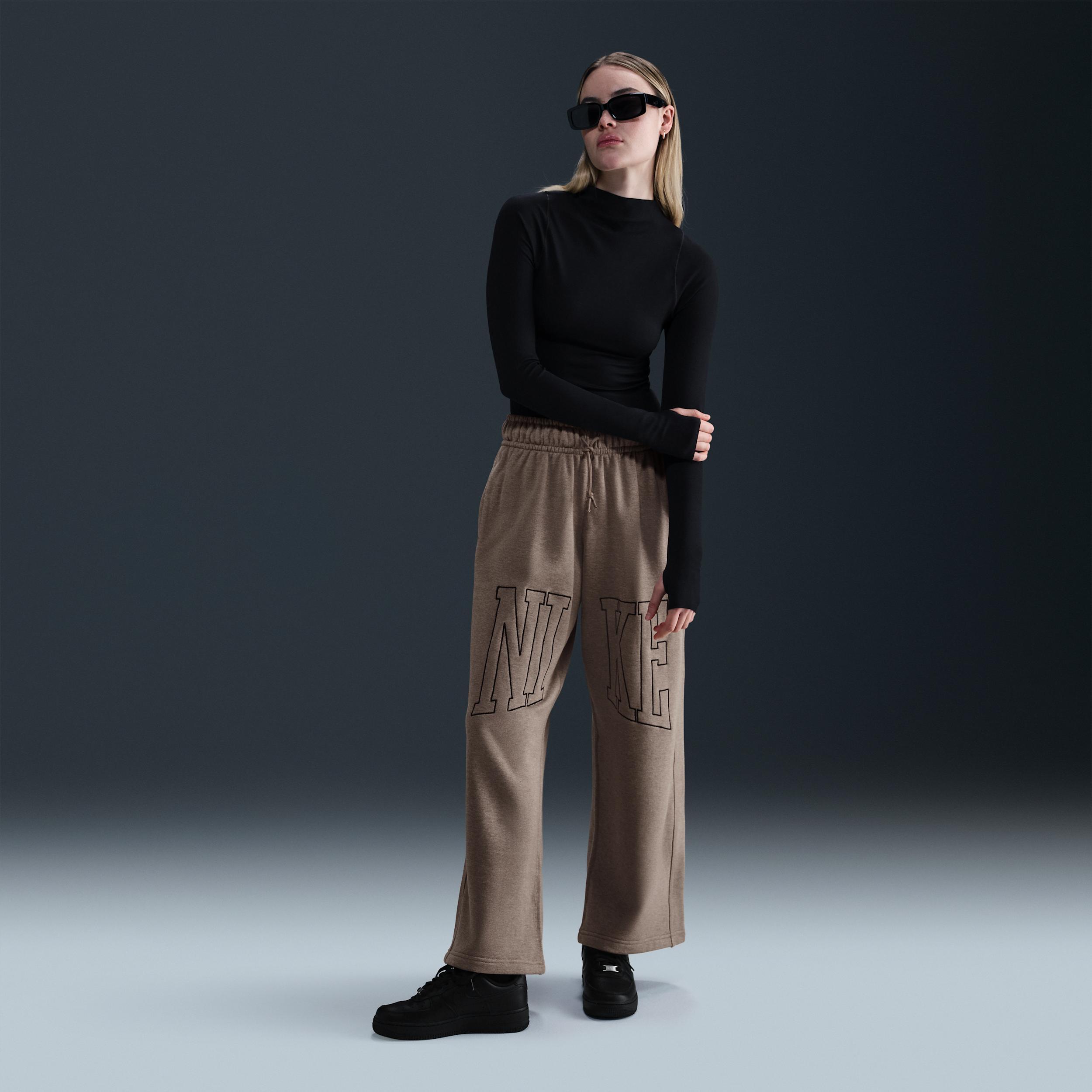Women's Nike Sportswear Mid-Rise Oversized Open-Hem French Terry Pants Product Image
