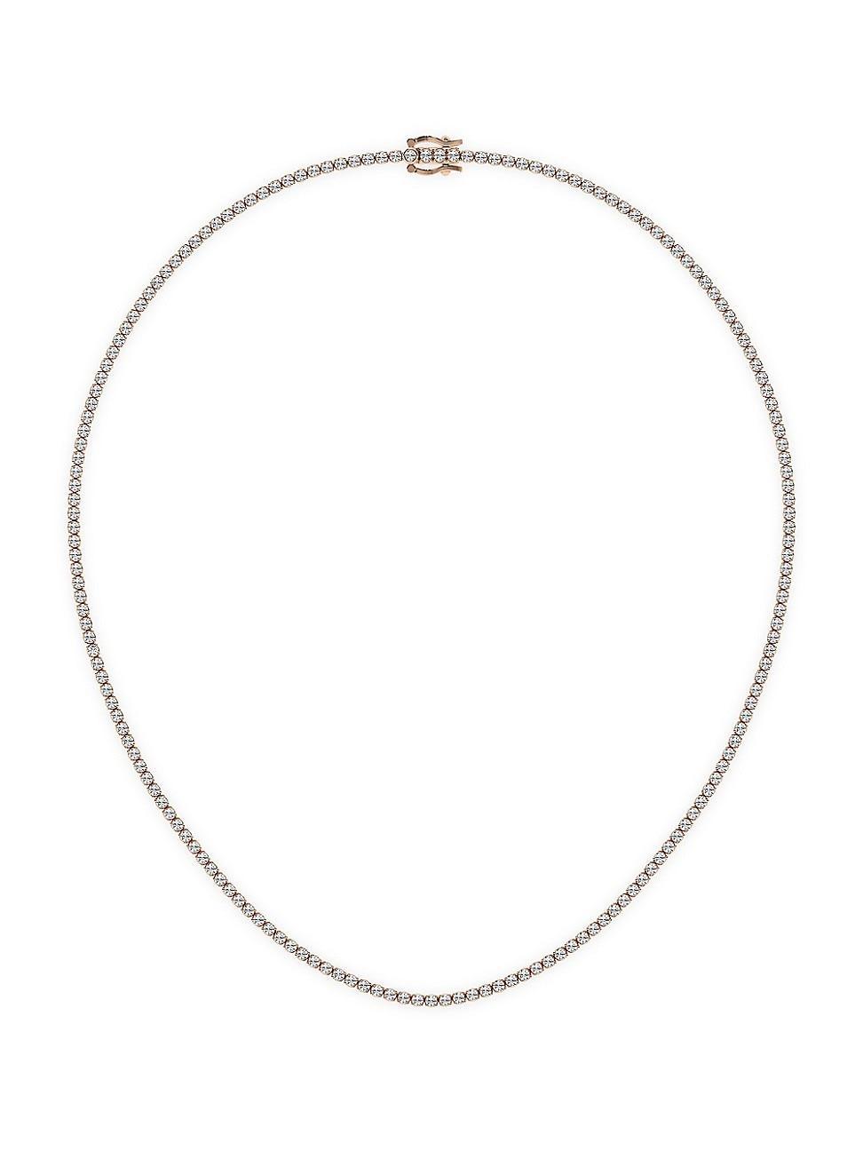 Womens 14K Rose Gold & Lab-Grown Diamond Tennis Necklace/5.00-20.00 TCW Product Image
