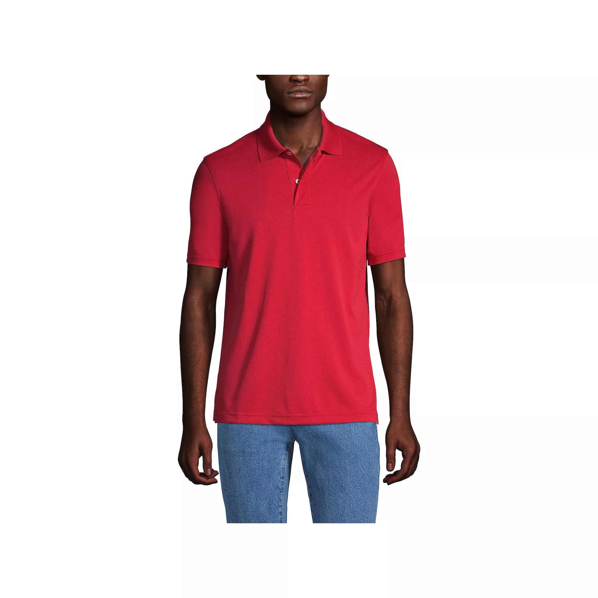 Men's Big Lands' End School Uniform Short Sleeve Polo, Size: 4XB, Rich Red Product Image