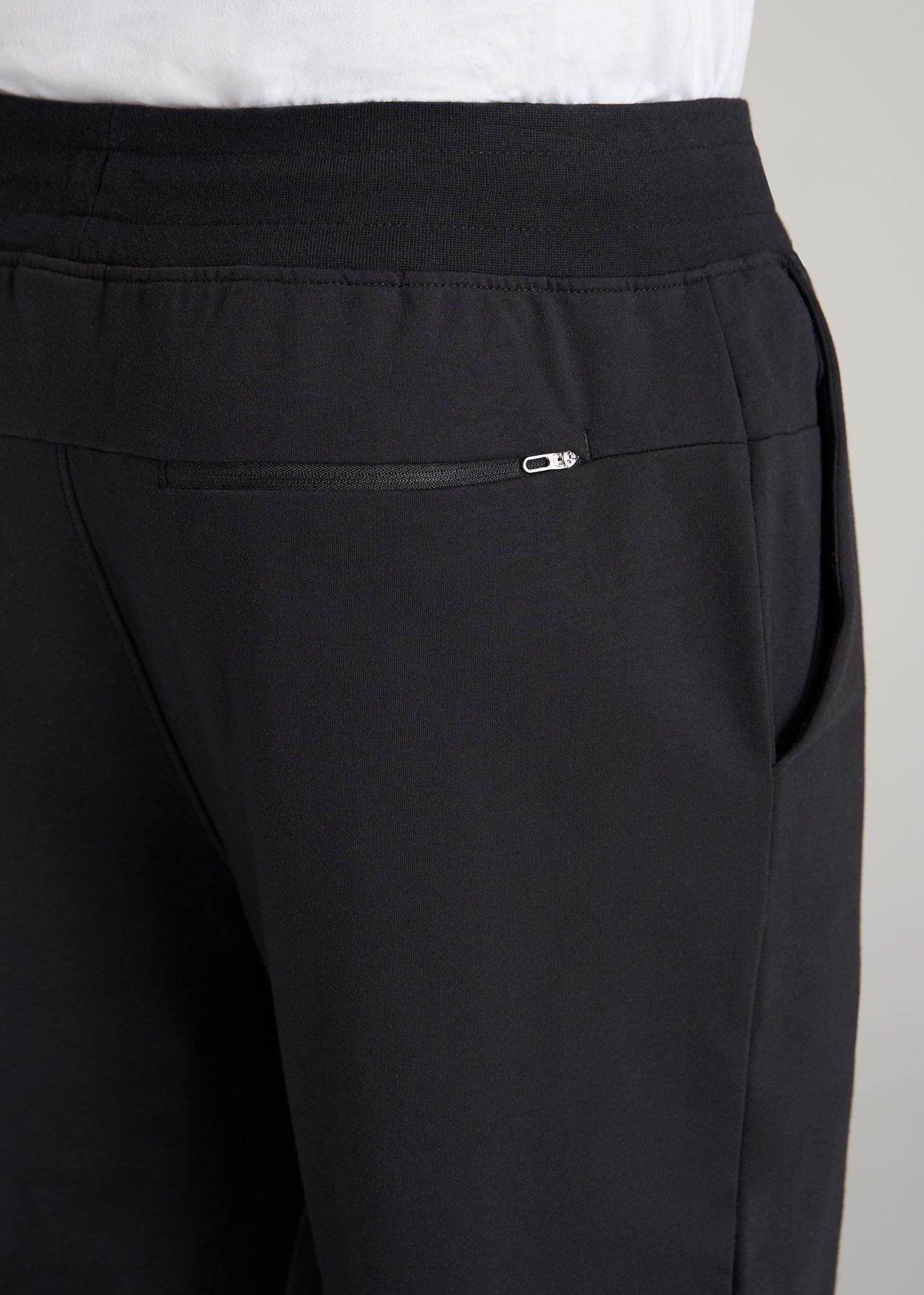 A.T. Performance Slim French Terry Joggers for Tall Men in Black Product Image