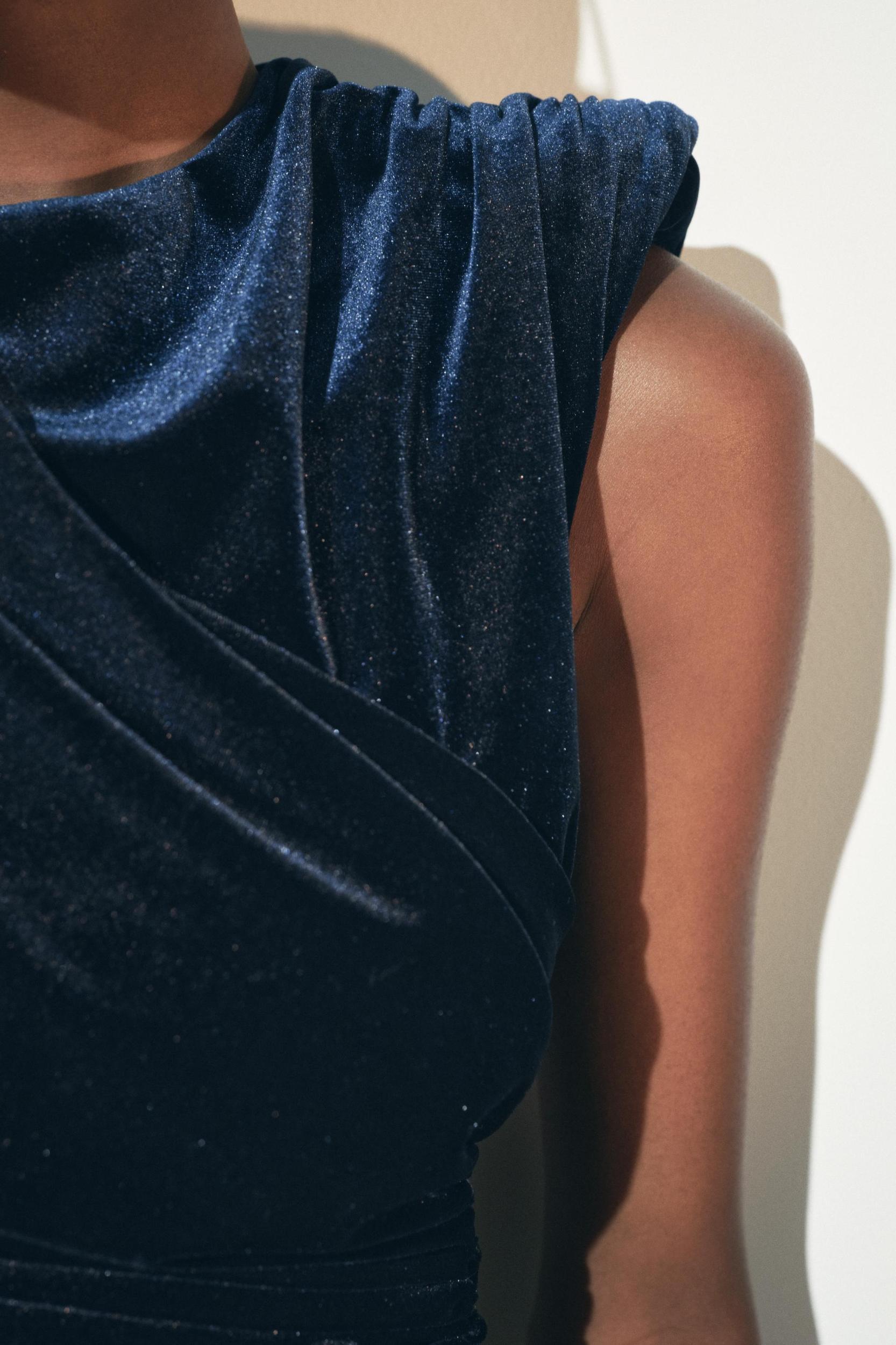 CUT OUT VELVET DRESS ZW COLLECTION Product Image