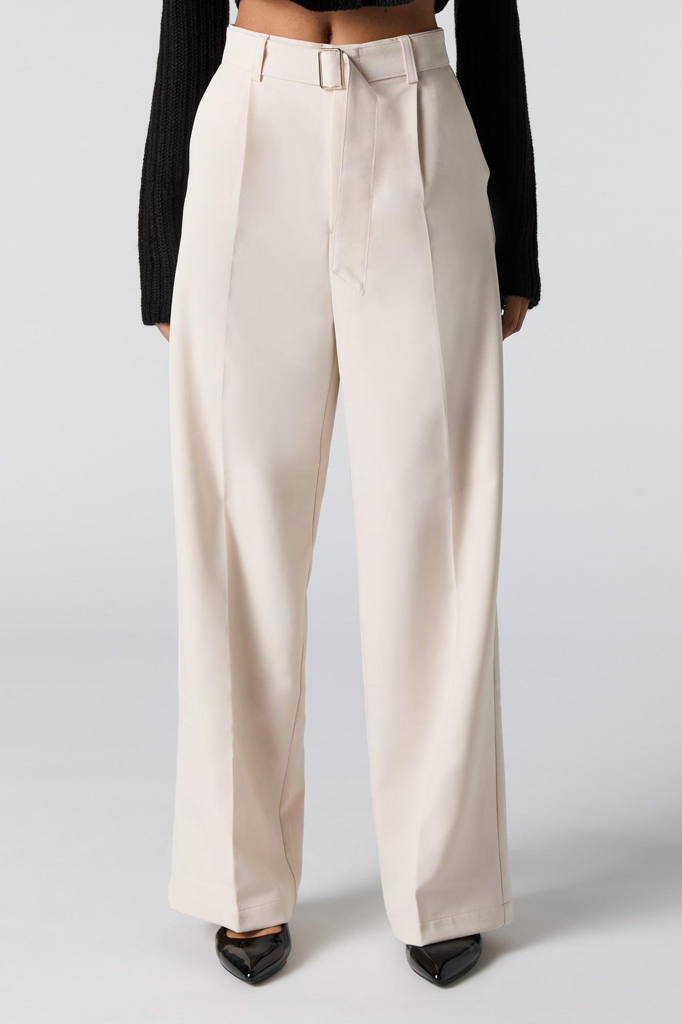 Belted Wide Leg Dress Pant Female Product Image