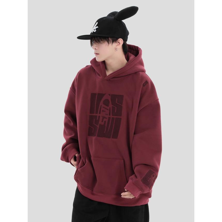 Couple Matching Lettering Loose Fit Hoodie Product Image