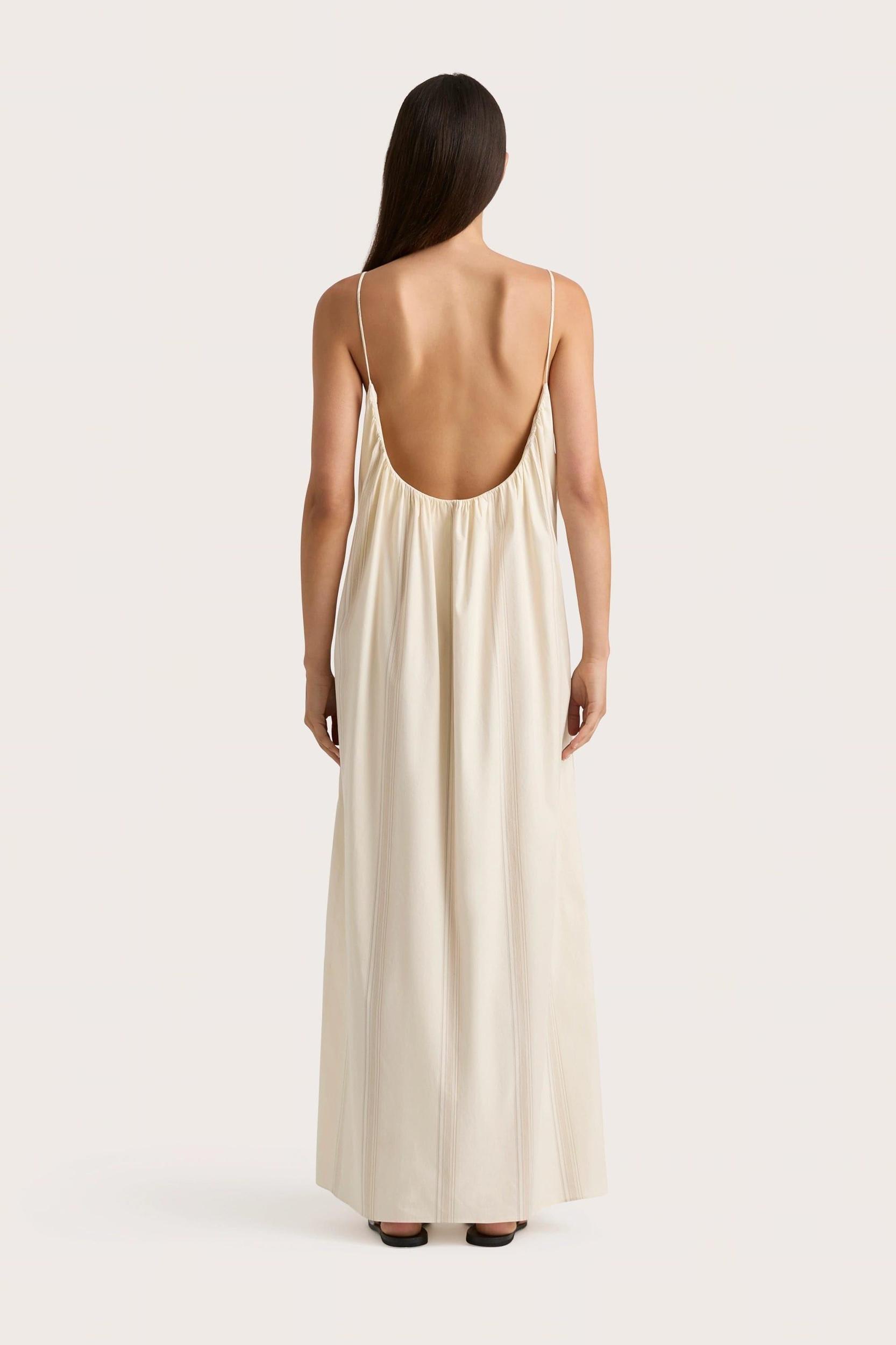 En Vau Maxi Dress Foam Taupe Stripe - Final Sale Product Image