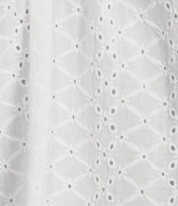 Dear John Marfa Eyelet Crew Neck Cap Sleeve Blouse Product Image
