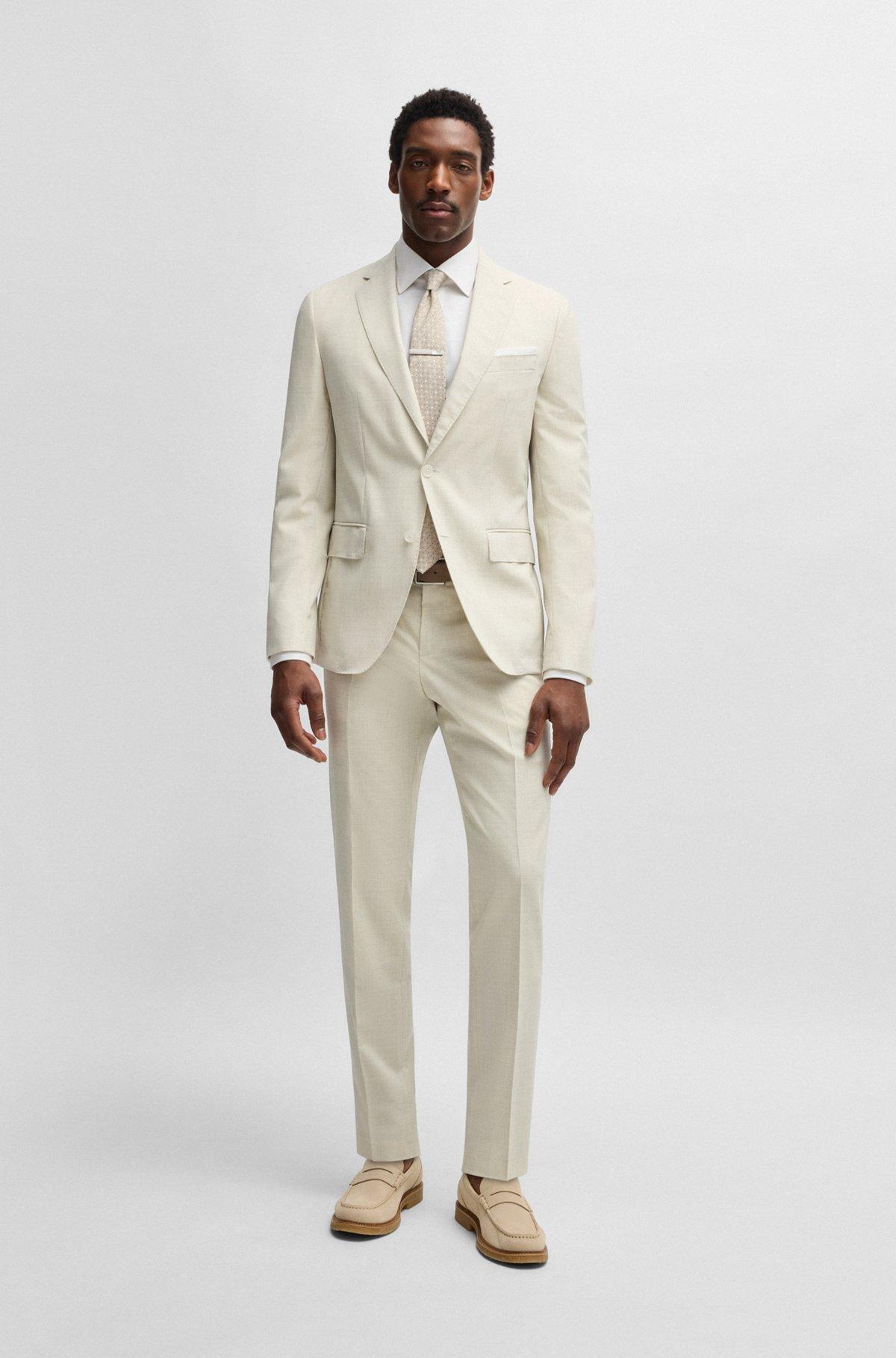 Slim-fit suit jacket in a patterned wool blend Product Image