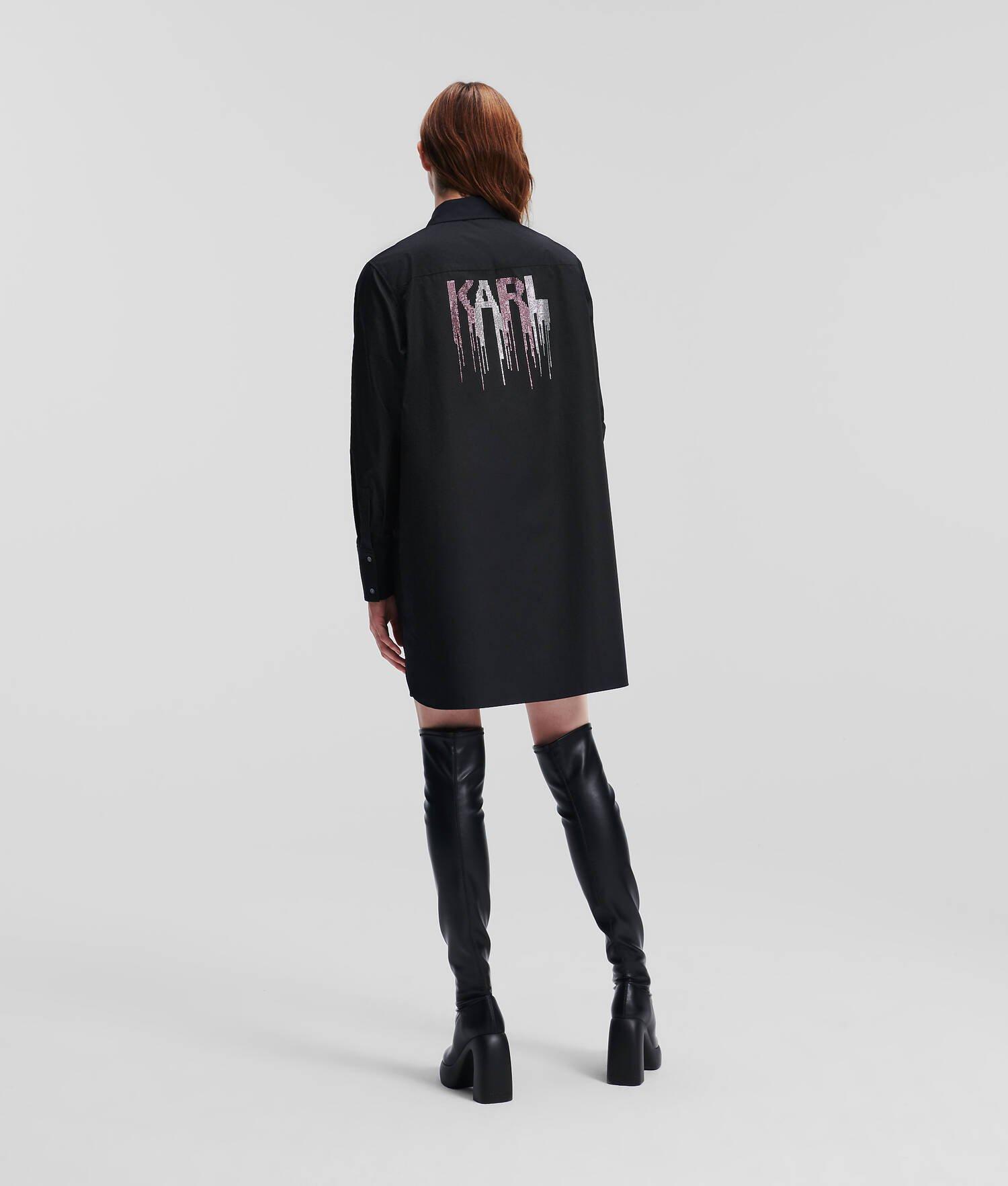 RHINESTONE KARL LOGO TUNIC SHIRT Product Image