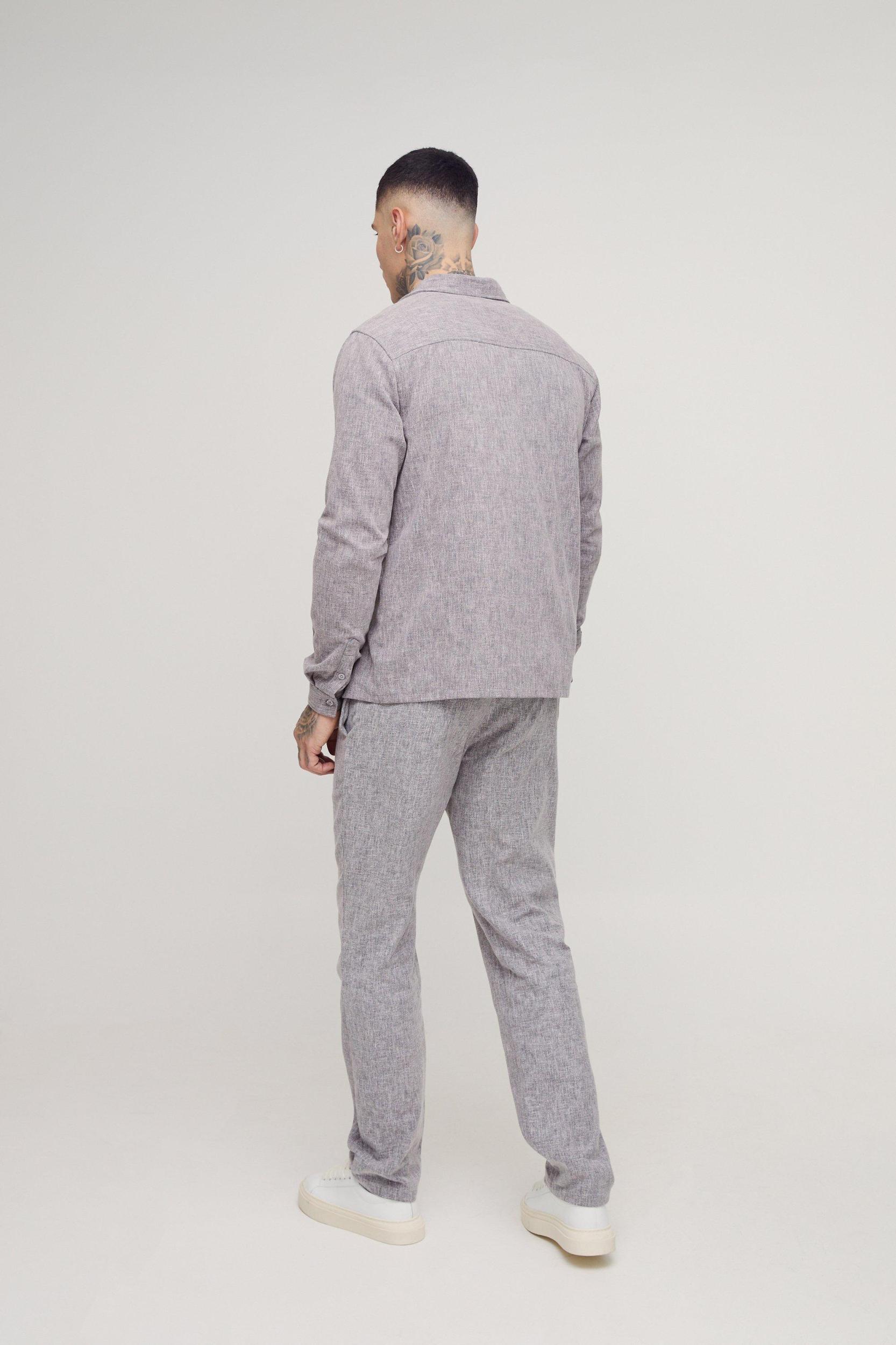 Tall Smart Straight Leg Textured Pants | boohooMAN USA Product Image