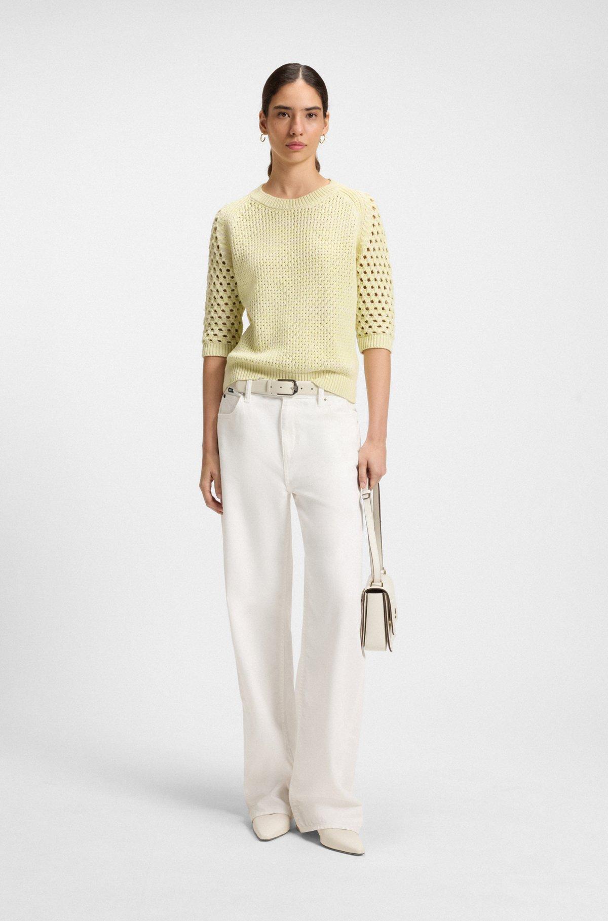 Sweater with mixed knits Product Image