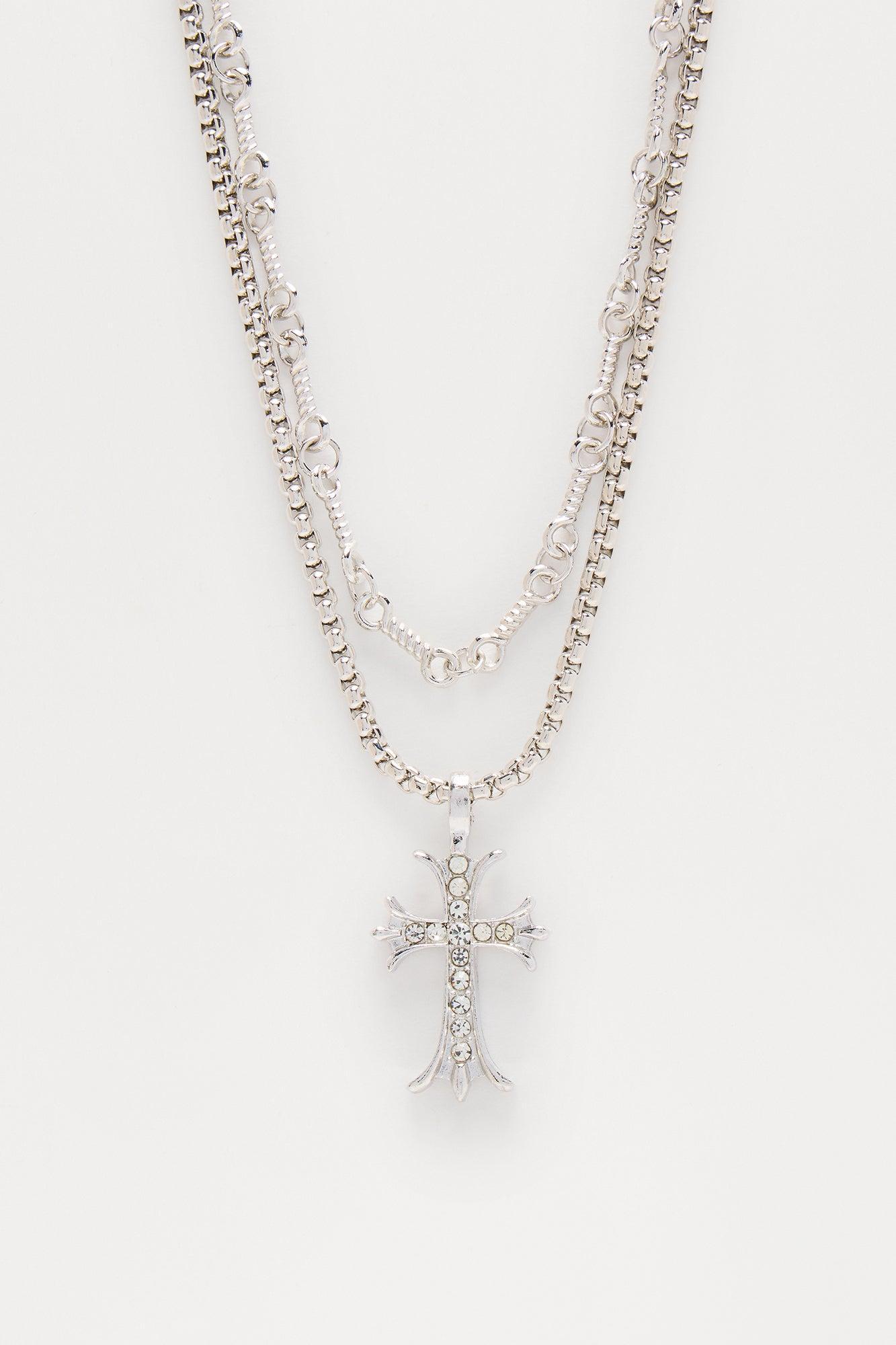 The Chapel Layered Necklace - Silver Product Image