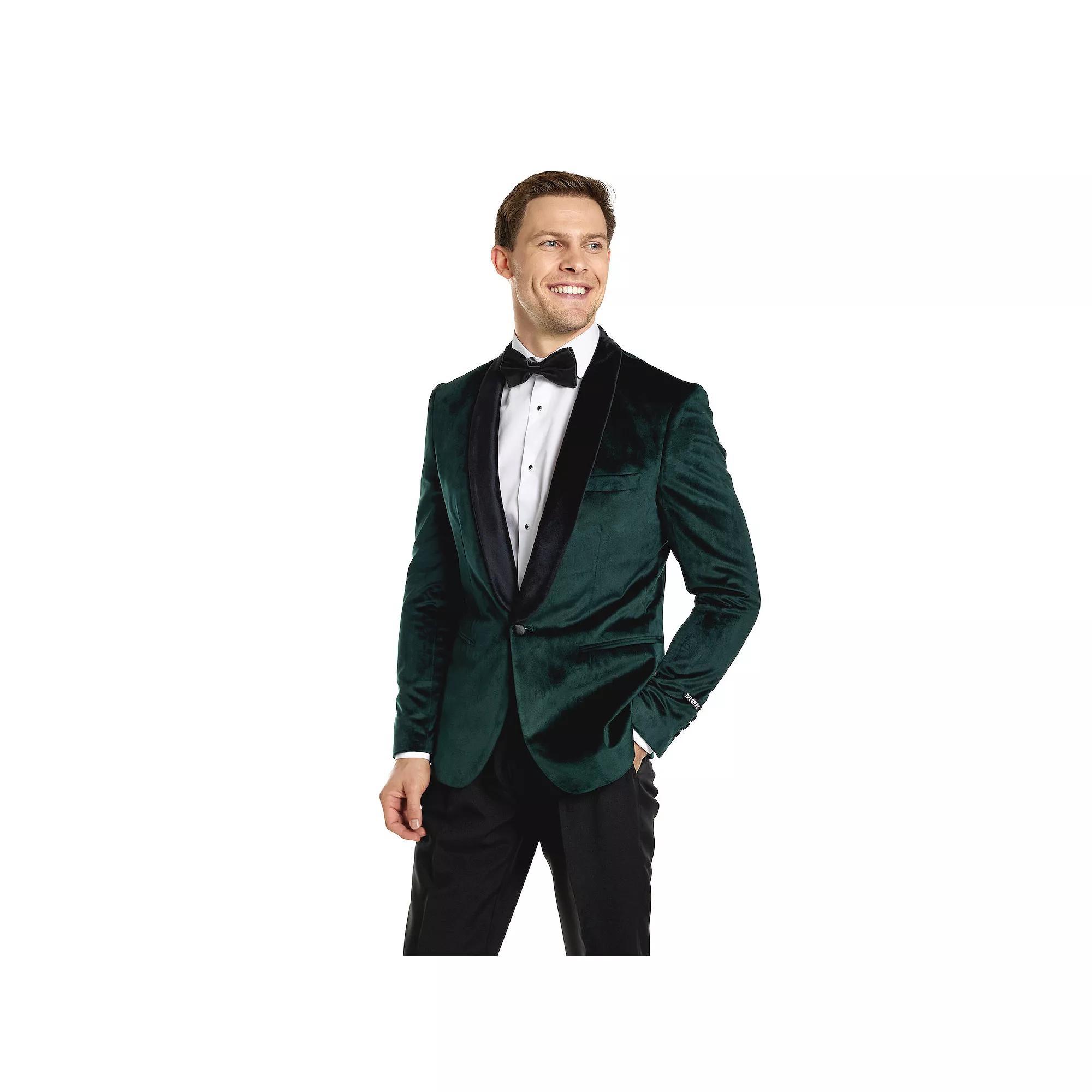 Men's OppoSuits Deluxe Novelty Modern-Fit Dinner Jacket Christmas Blazer, Size: 38 - Regular, Rich Green Dinner Product Image