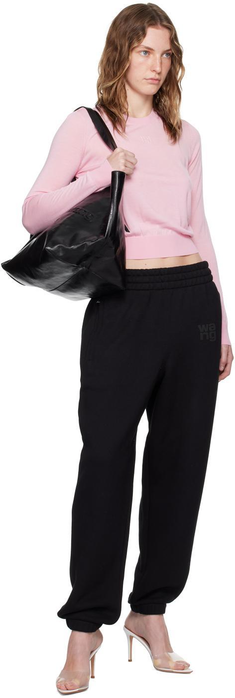 ALEXANDER WANG T Pink Embossed Logo Sweater In Pink Lace Product Image