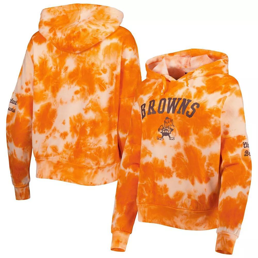 Women's New Era Orange Cleveland Browns Cloud Dye Fleece Pullover Hoodie, Size: XS Product Image