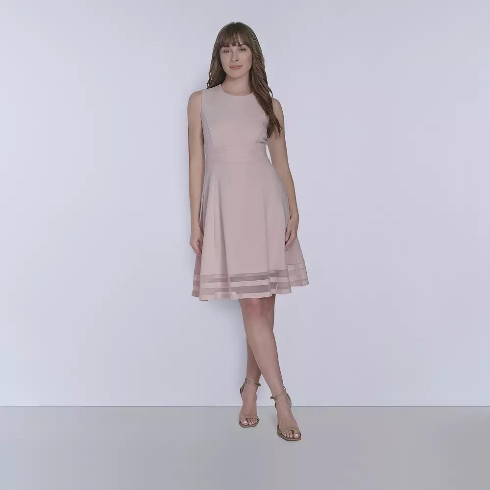 Women's Andrew Marc Scoopneck Sleeveless A-Line Mini Dress, Size: 2, Pink Product Image