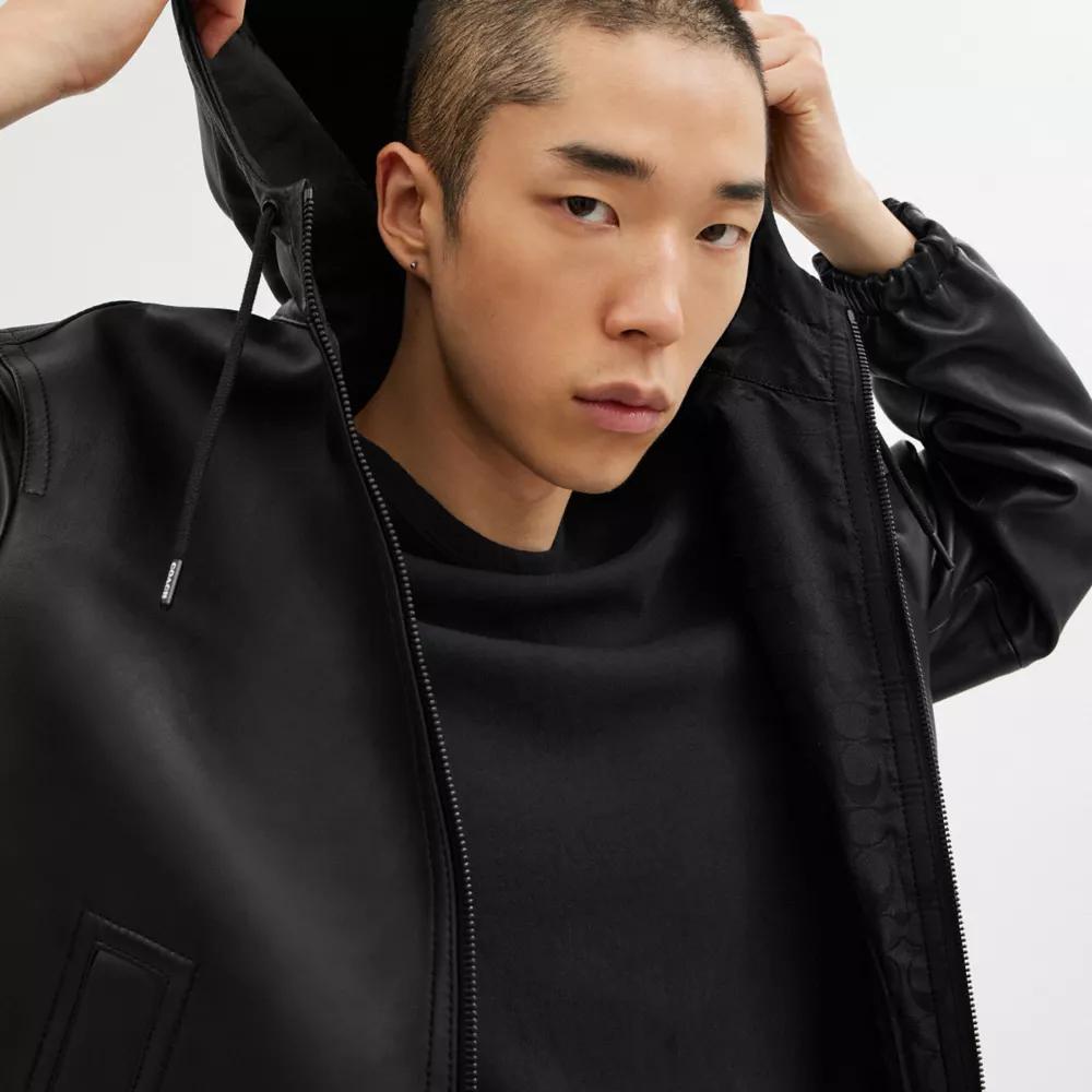 Reversible Leather Jacket In Recycled Polyester Product Image