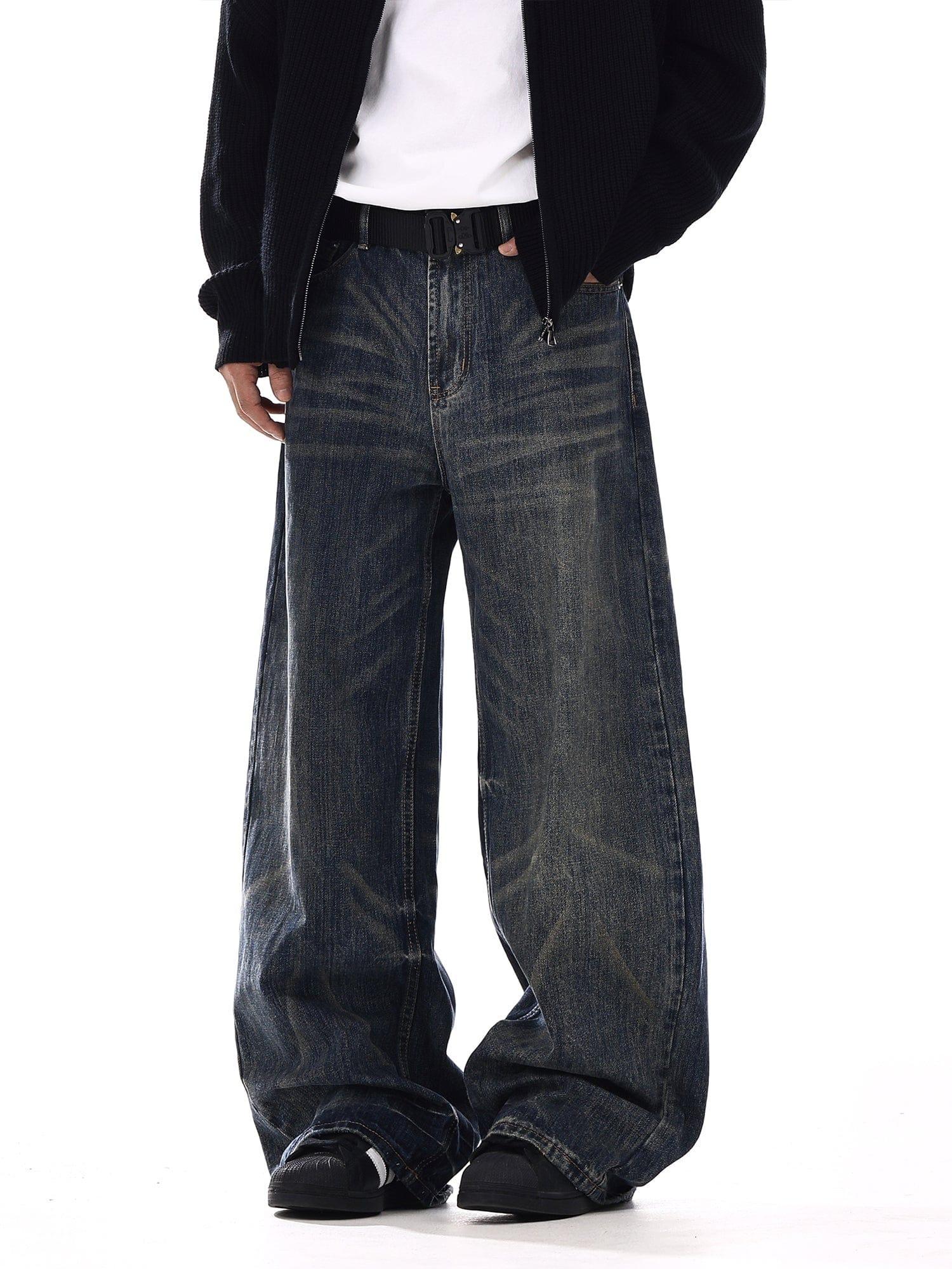 RT No. 12541 WASHED BLUE DENIM STRAIGHT JEANS Product Image