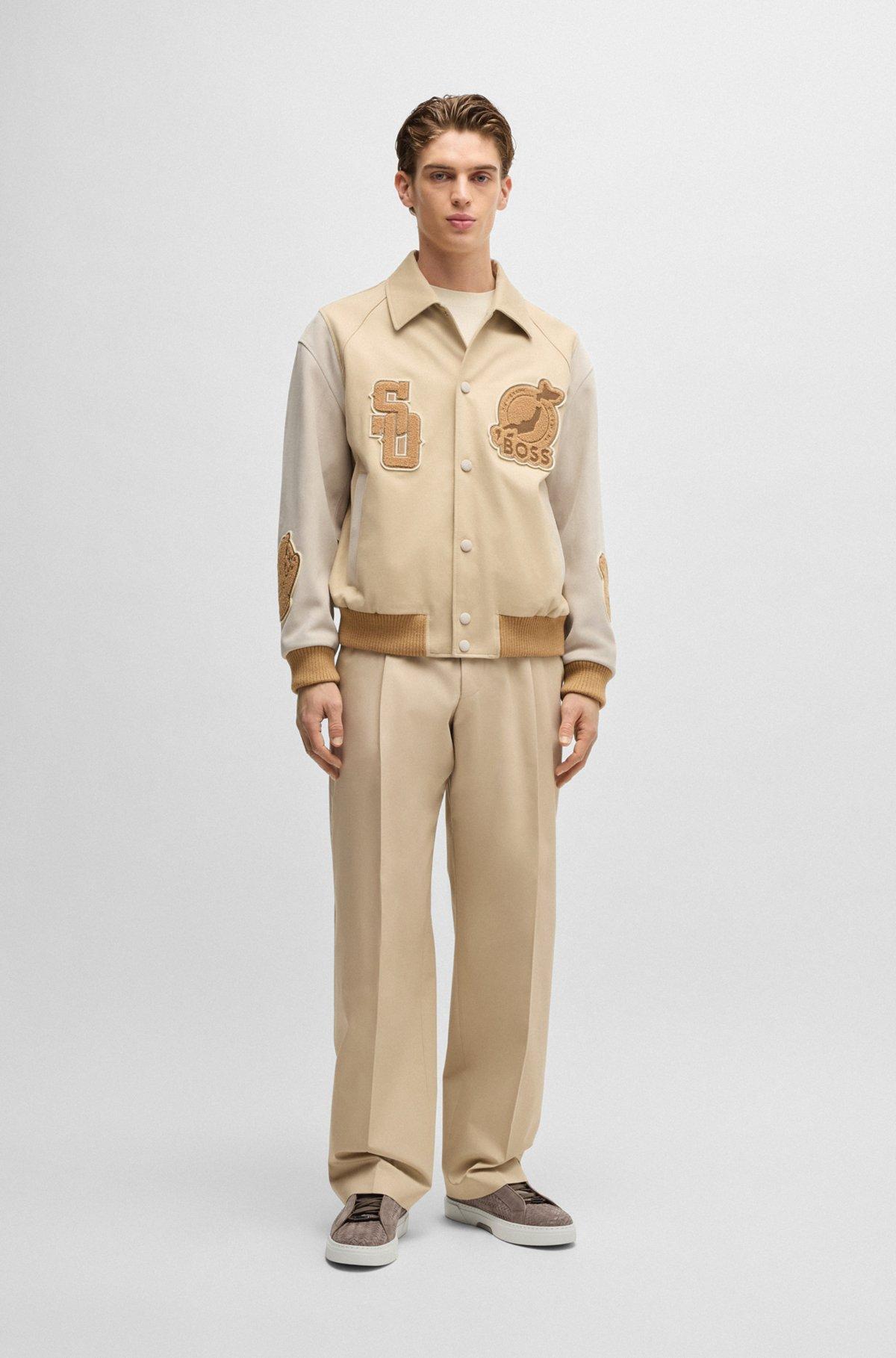 BOSS SELECTED BY SHOHEI OHTANI Gary woven-suede trainers with hidden laces Product Image