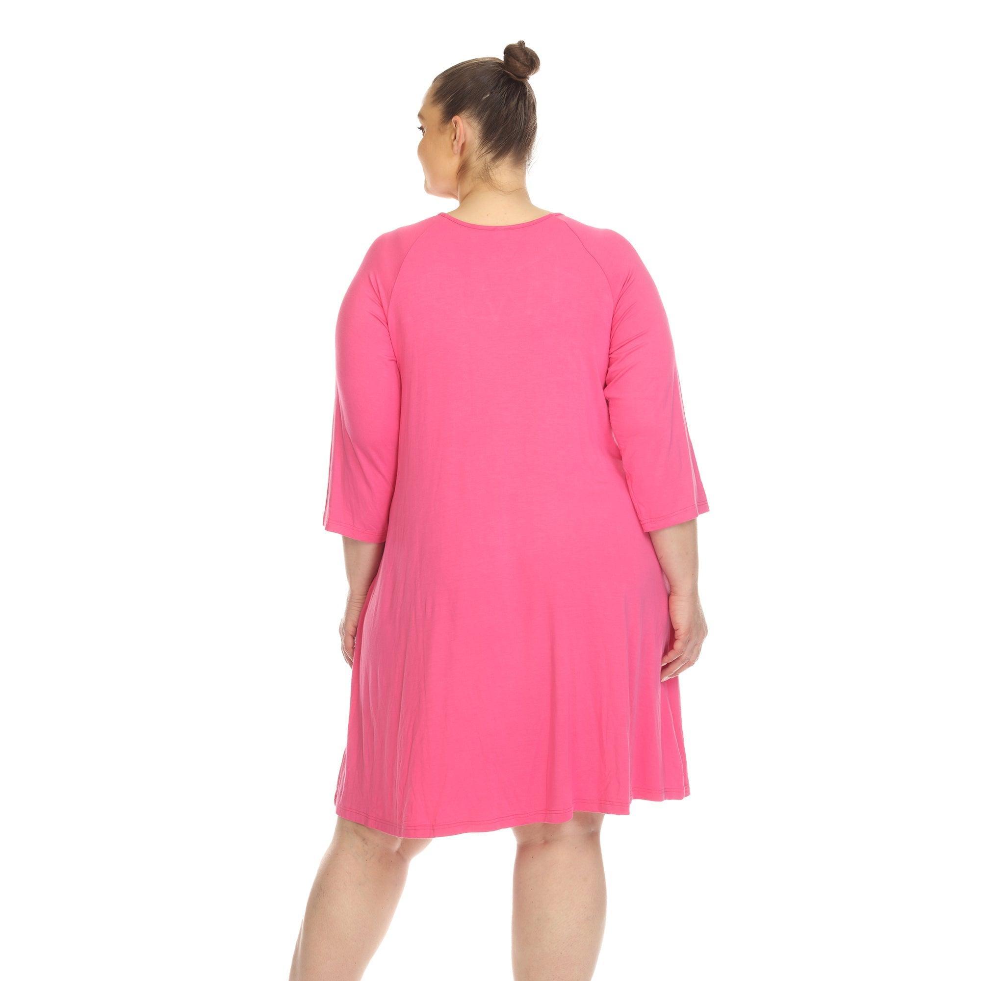 Criss Cross Neckline Swing Midi Dress - Plus Product Image