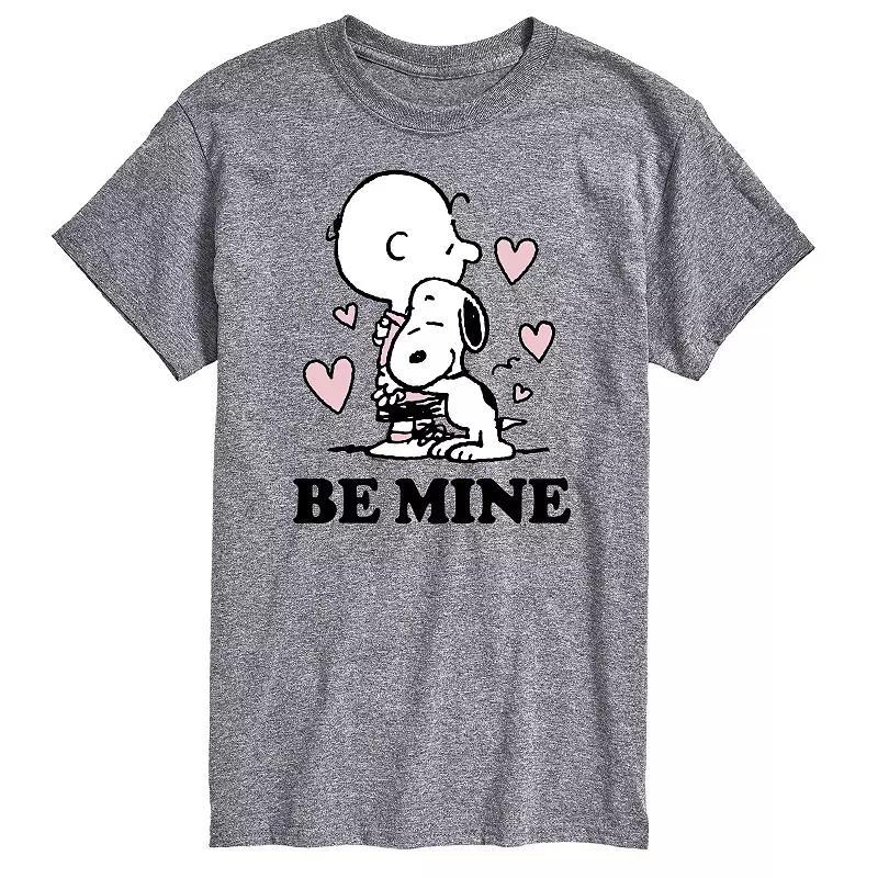 Men's Peanuts Be' Mine Tee, Size: Large, Gray Product Image
