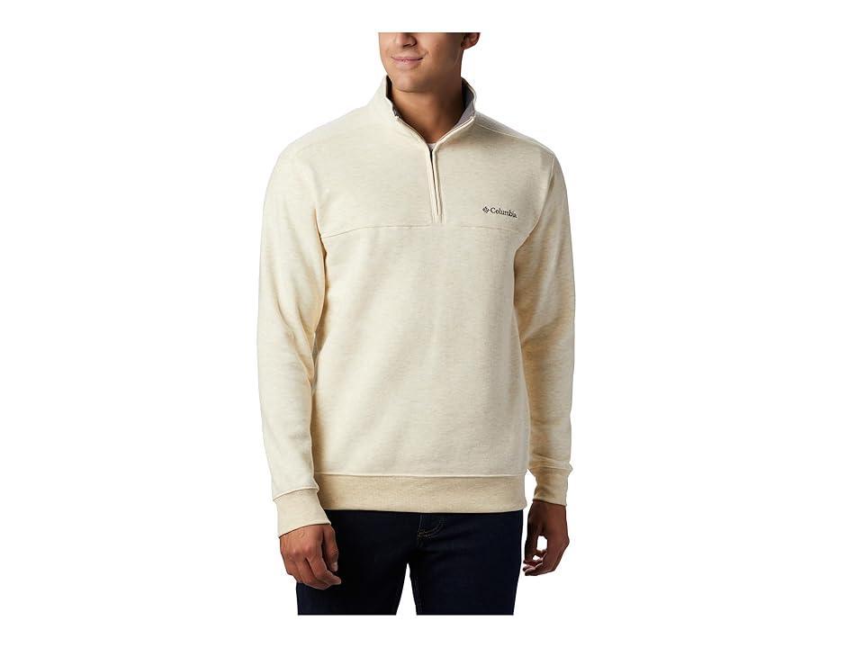 Mens Columbia Hart Mountain II Quarter-Zip Pullover Oatmeal Grey Product Image