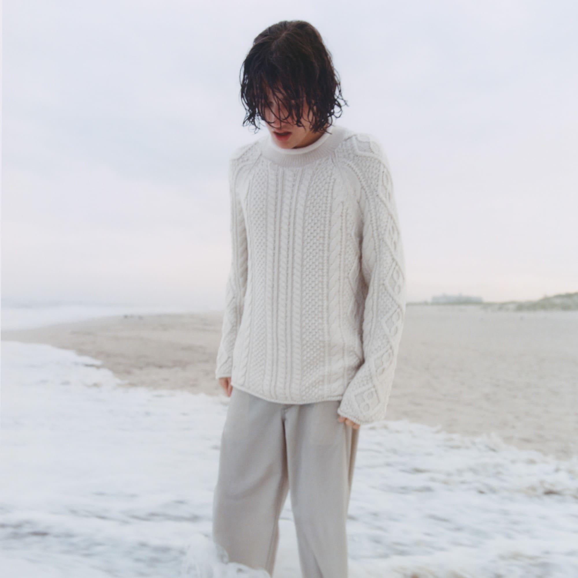 Cotton cable-knit Rollneck™ sweater Product Image