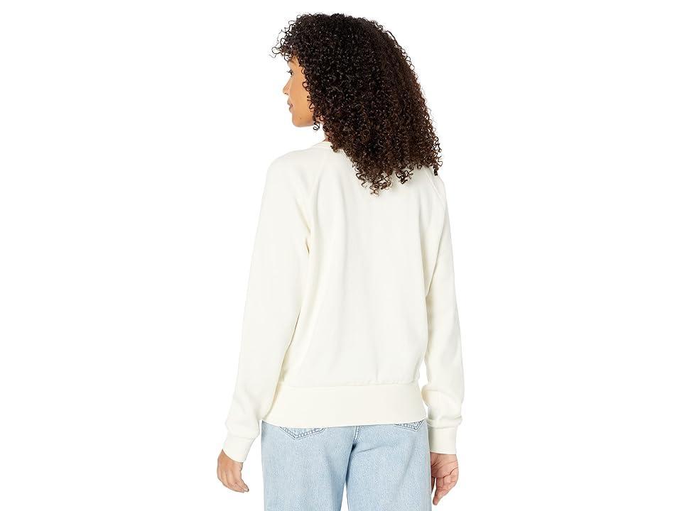 Chaser Peace Cotton Fleece Long Sleeve Crew (Crema) Women's Clothing Product Image