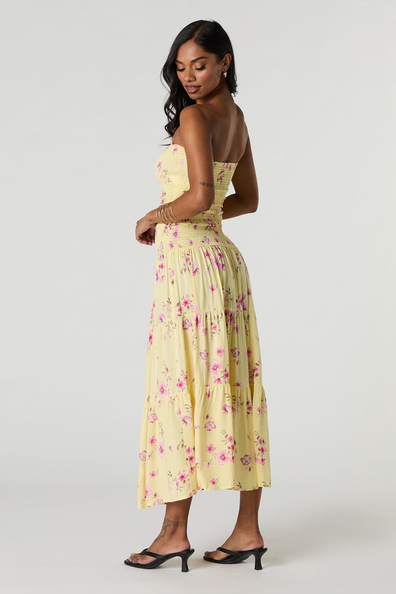 Floral Smocked Maxi Skirt Female Product Image