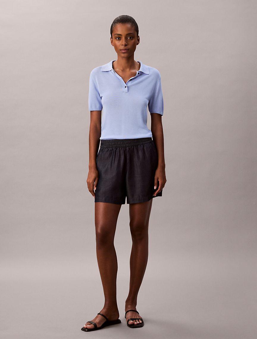 Denim Pull-On Shorts Product Image